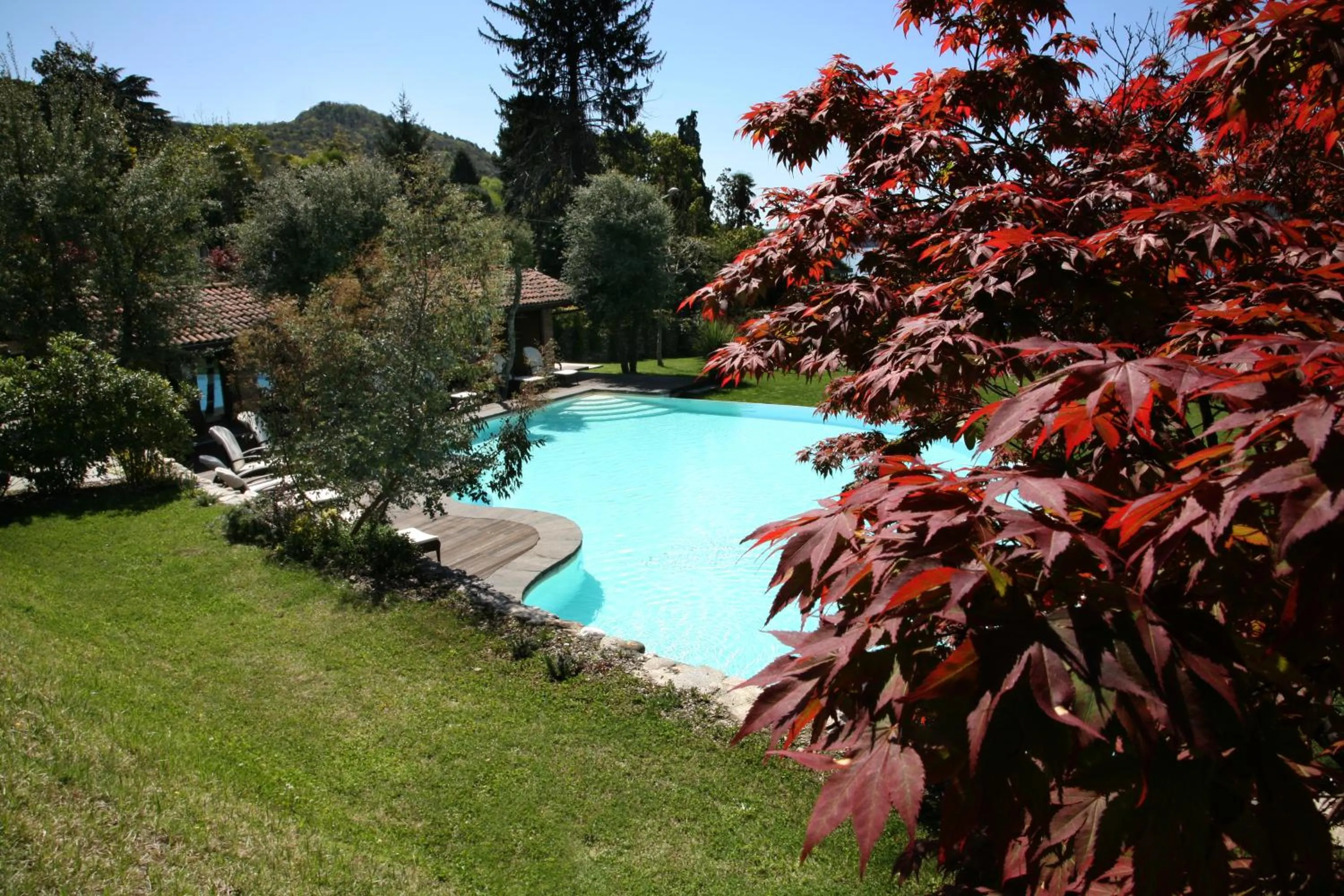 Pool view in Il Sole Di Ranco