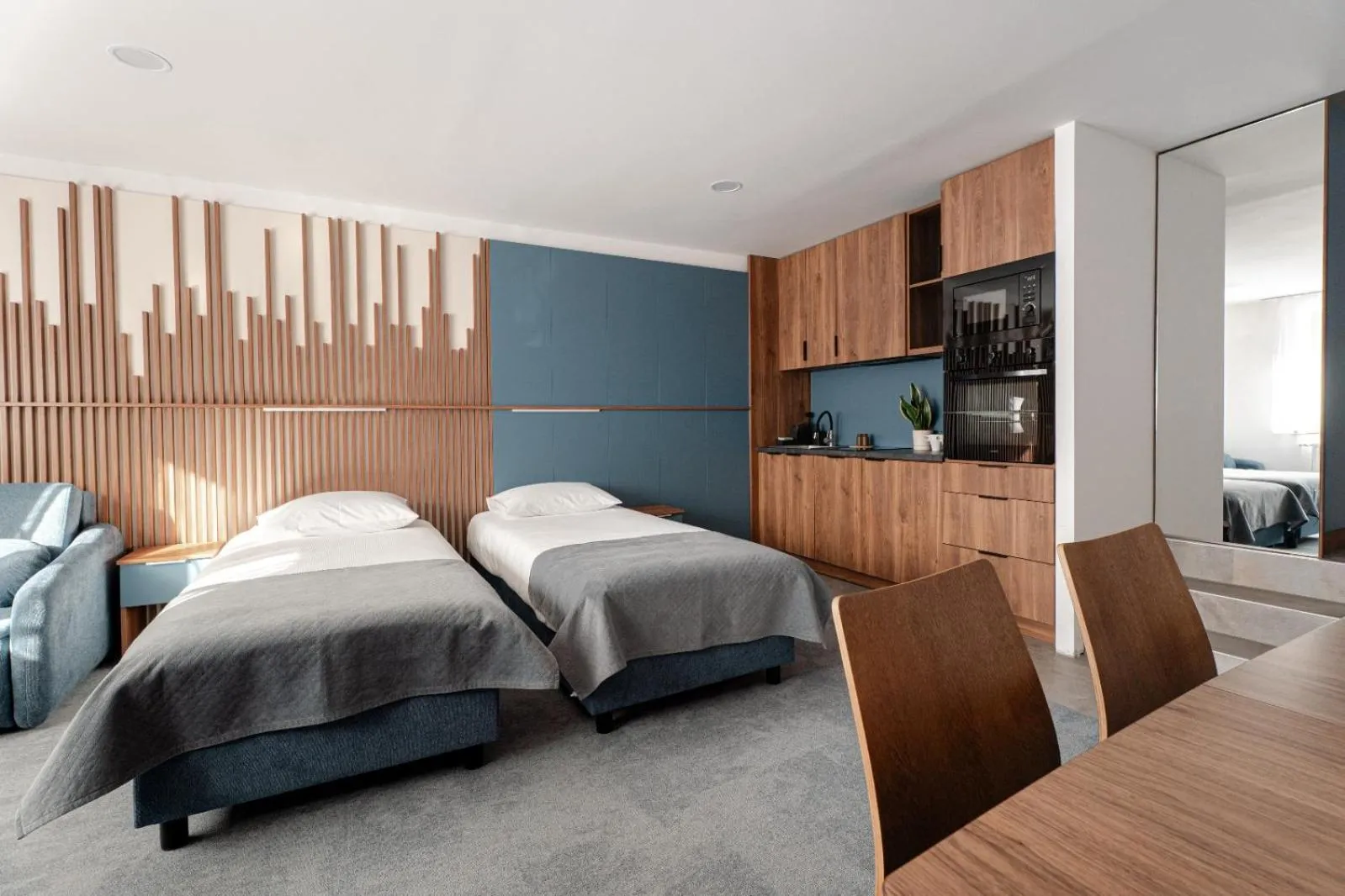 Kitchen or kitchenette, Bed in Hotel Solny