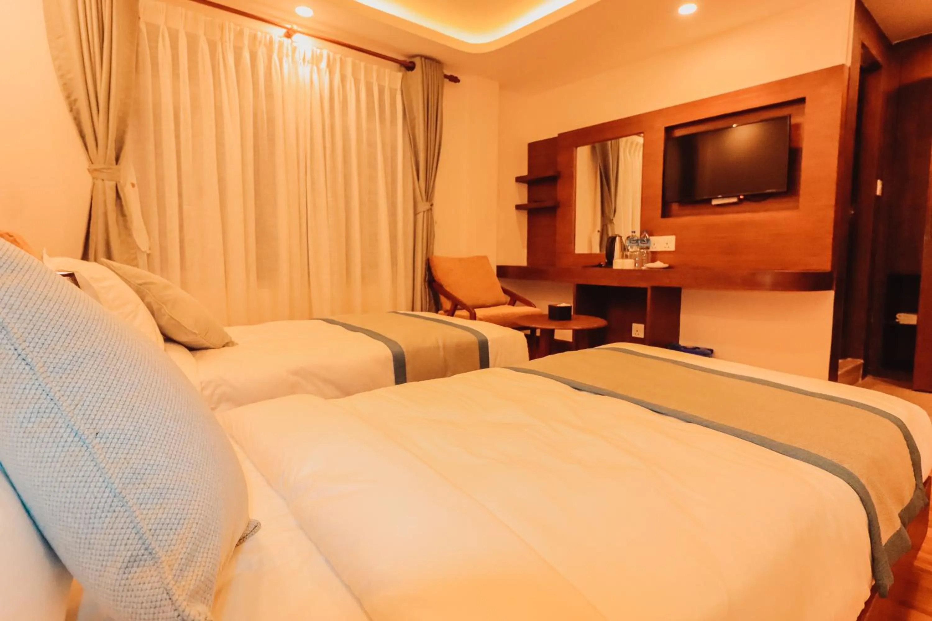 Bed in Kathmandu Aagantuk Hotel