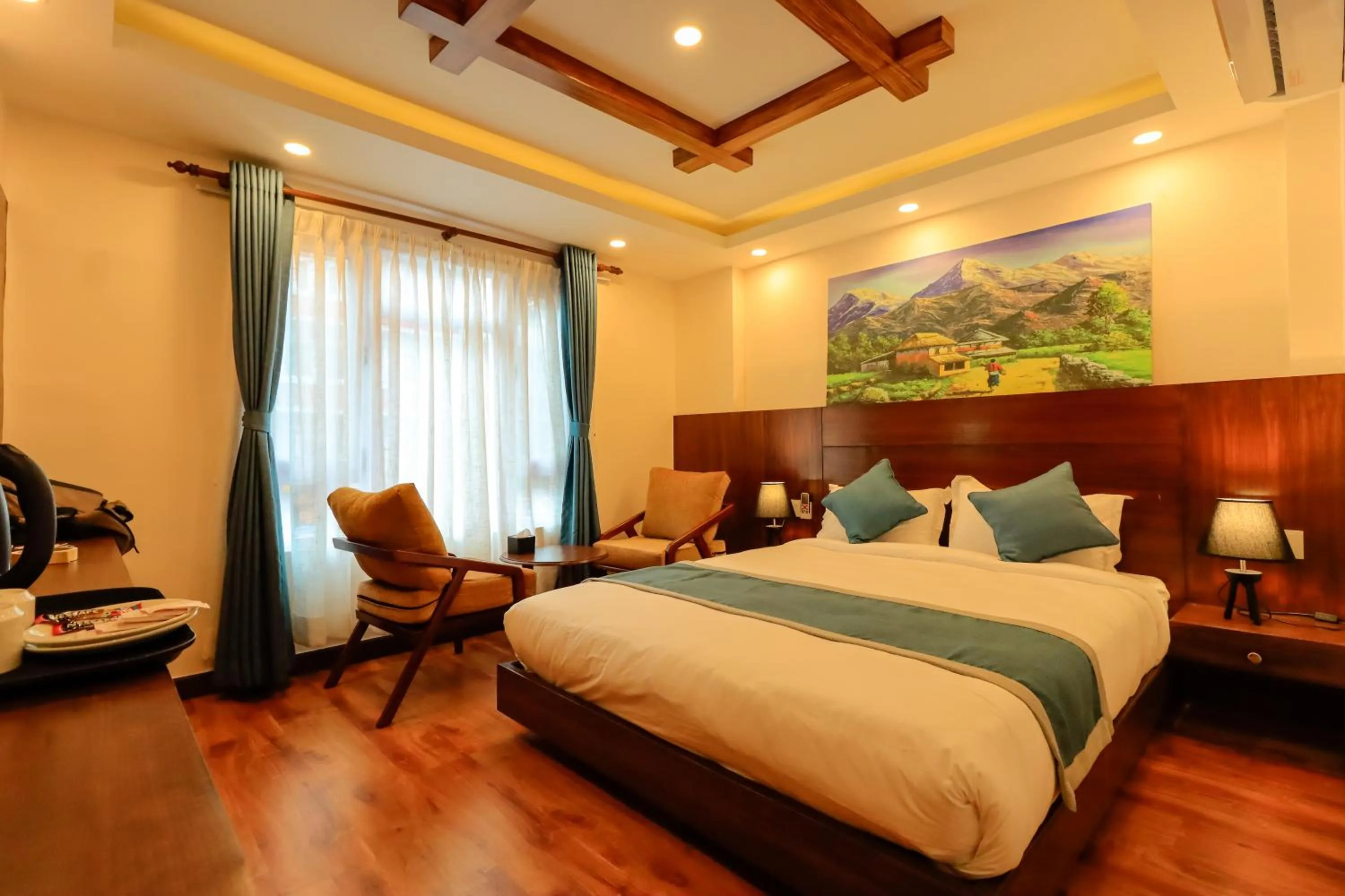 Photo of the whole room, Bed in Kathmandu Aagantuk Hotel