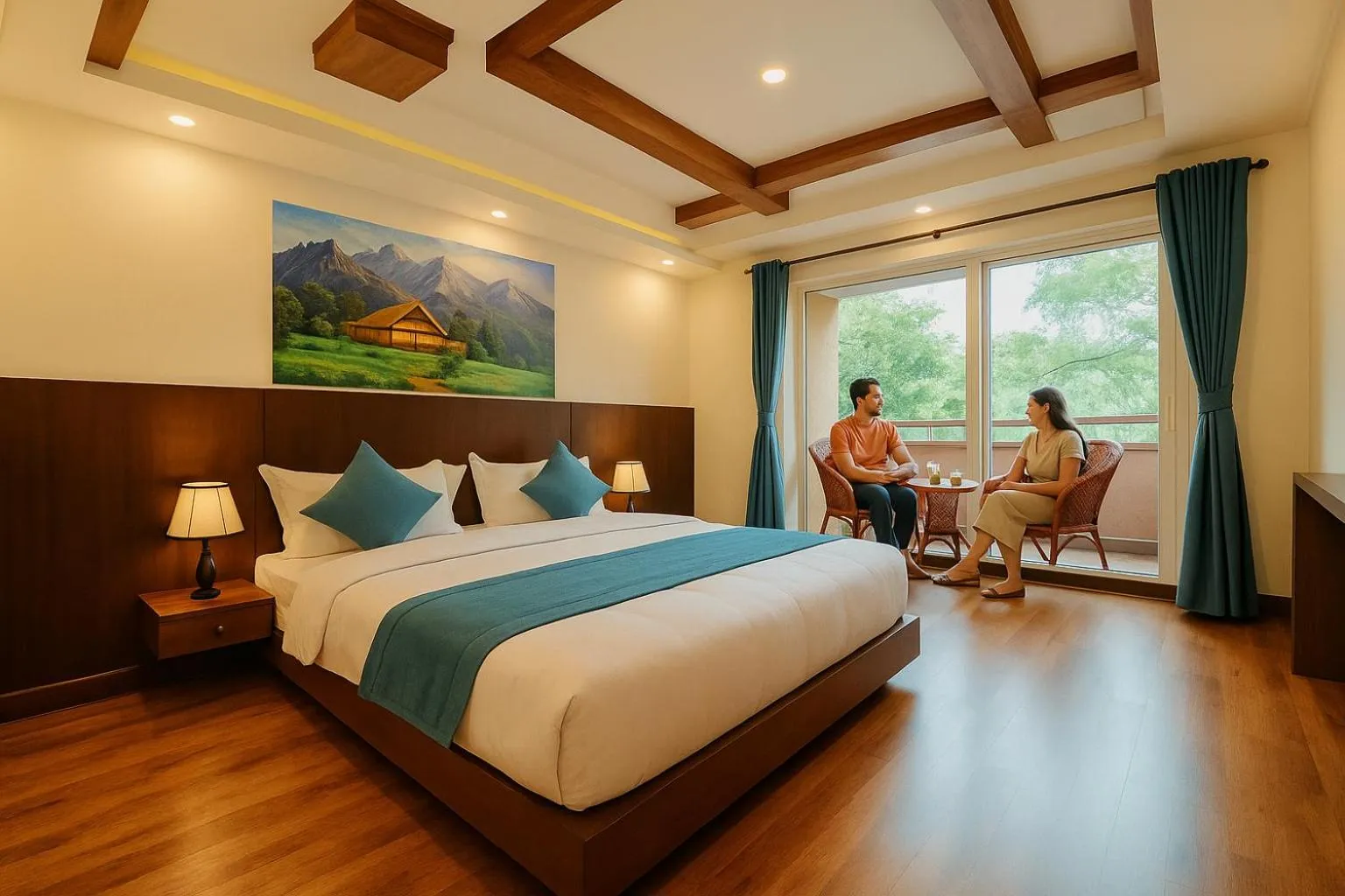 Photo of the whole room, Bed in Kathmandu Aagantuk Hotel