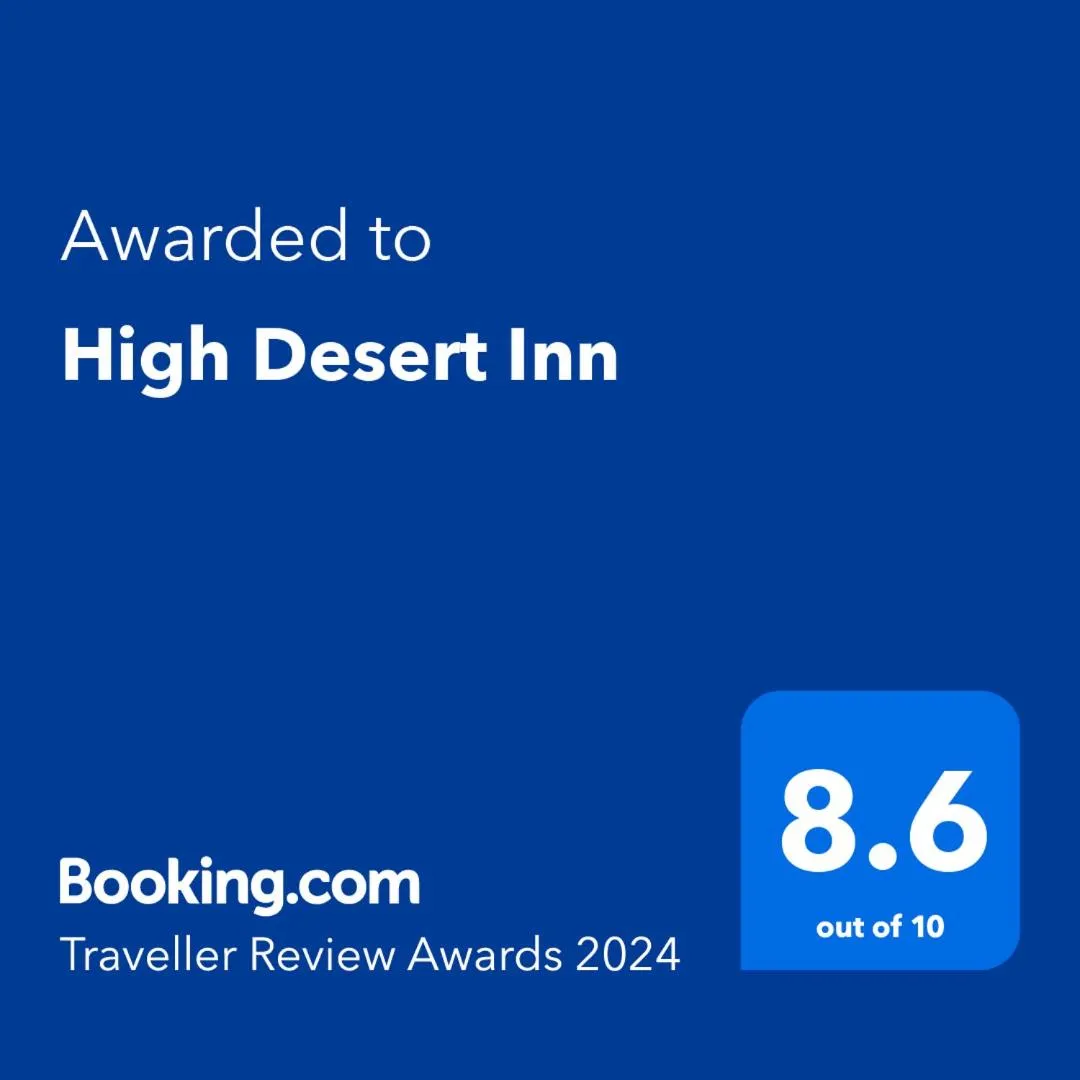 Certificate/Award in High Desert Inn
