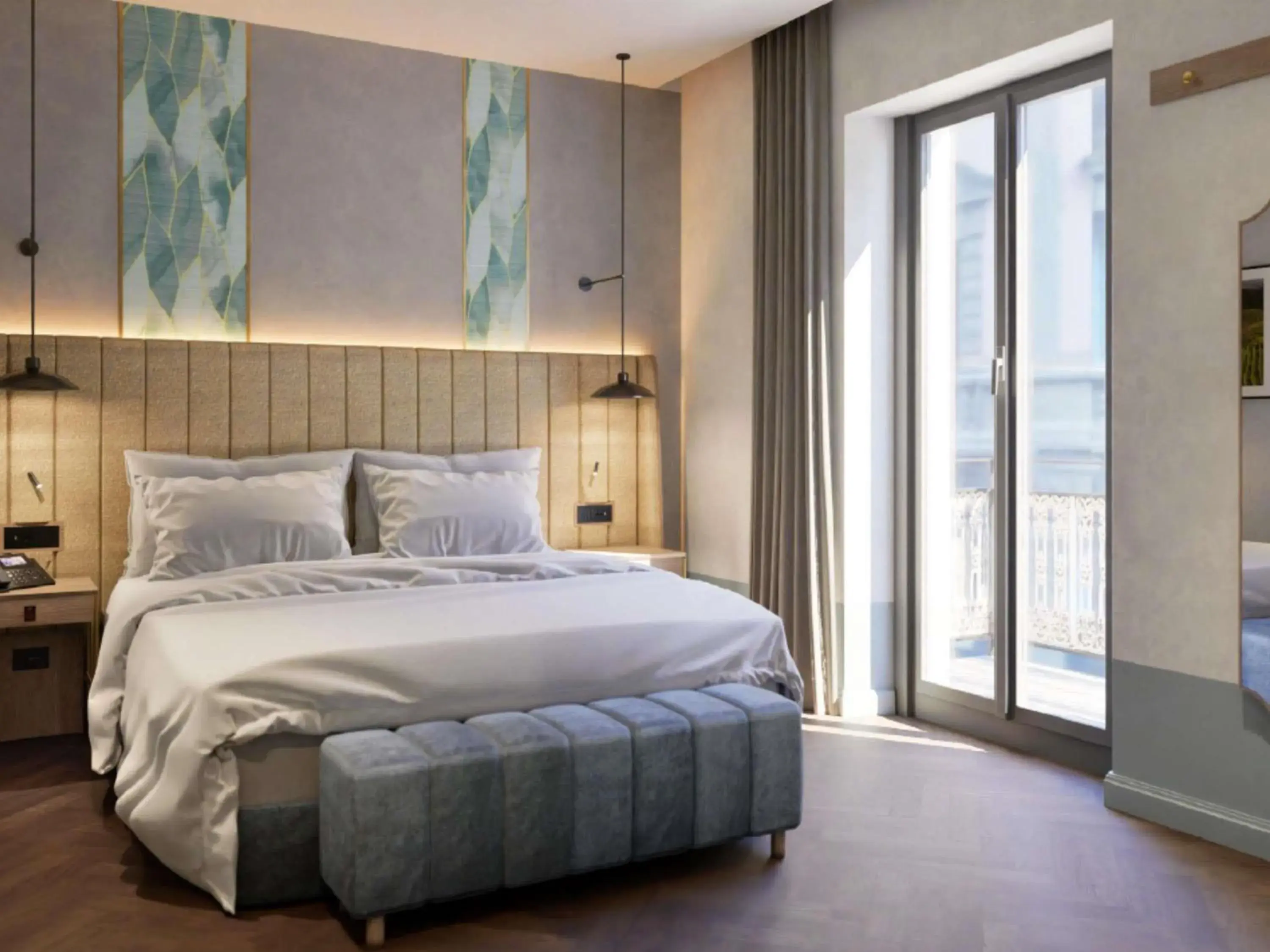 Bedroom, Bed in Hotel Giacomo Morra Alba - Handwritten Collection Bedroom, Bed in Hotel Giacomo Morra Alba - Handwritten Collection