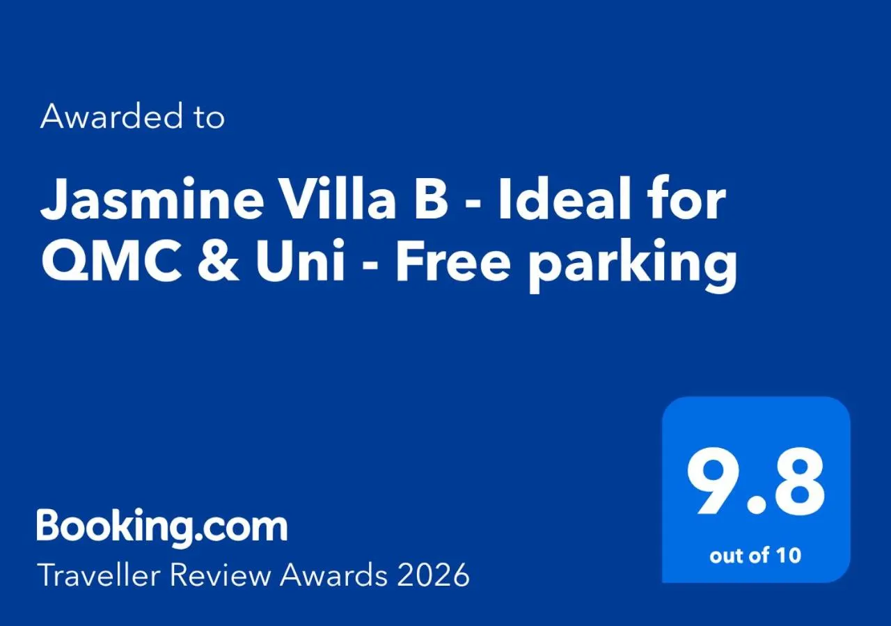 Certificate/Award in Jasmine Villa B - Ideal for QMC & Uni - Free parking