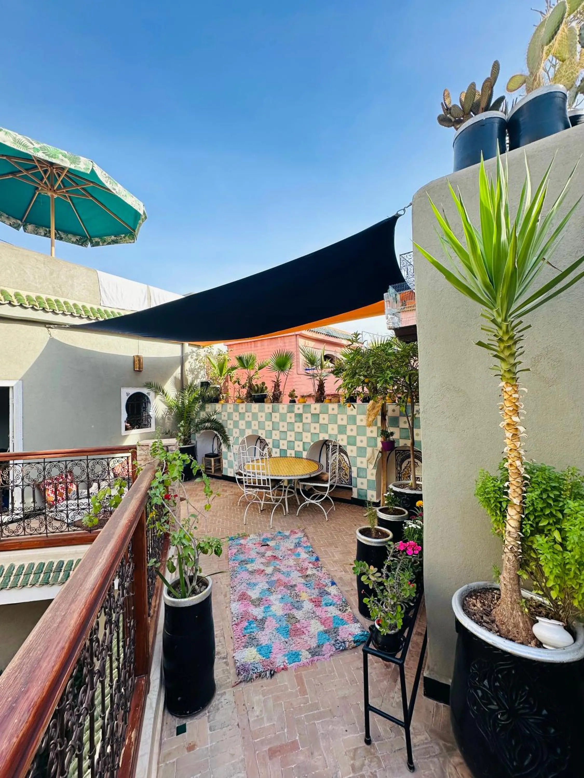 Balcony/Terrace in Riad Hna Ben Saleh - Traditional Guest House near Jemaa el-Fnaa Square