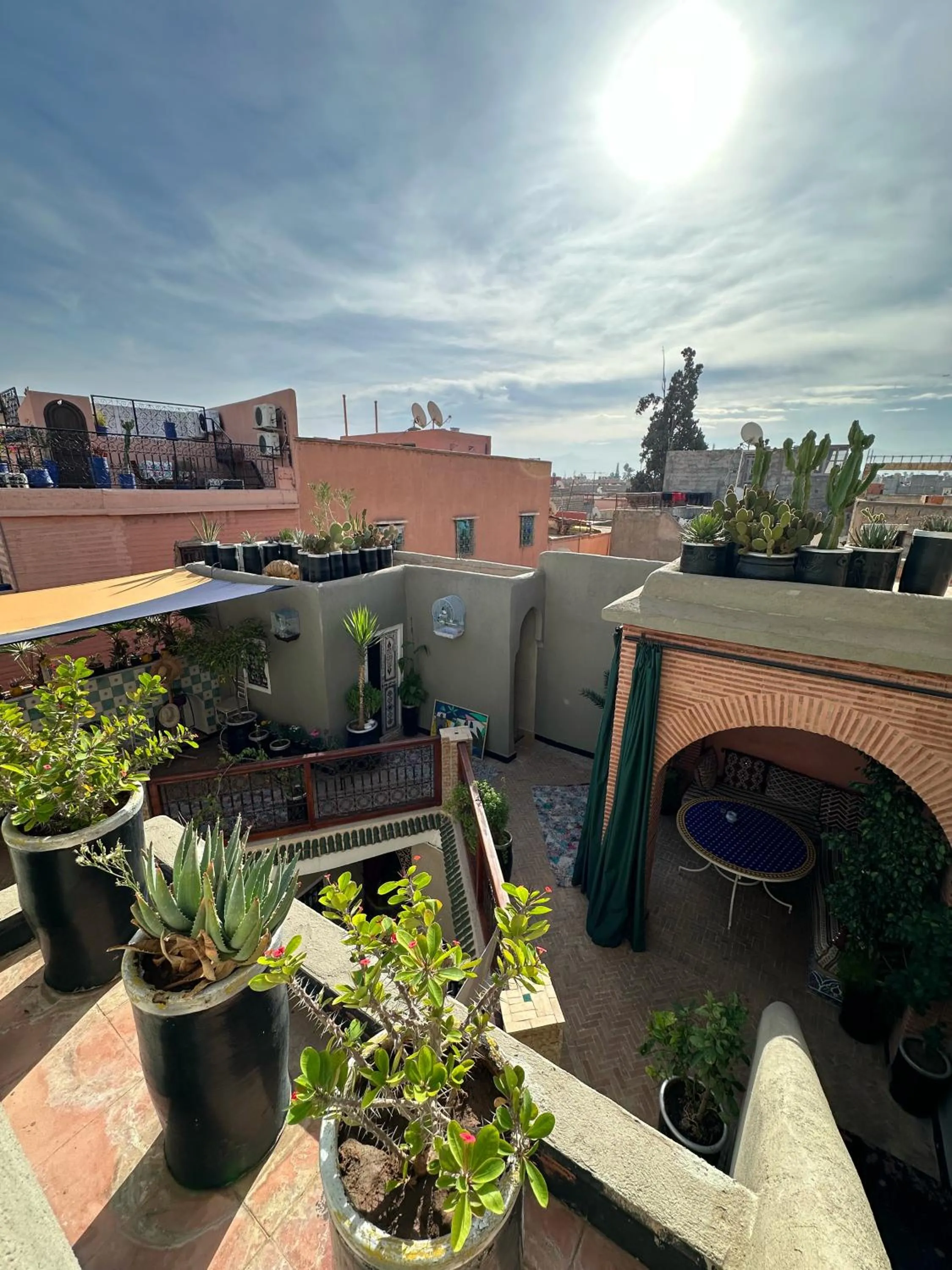 Balcony/Terrace in Riad Hna Ben Saleh - Traditional Guest House near Jemaa el-Fnaa Square