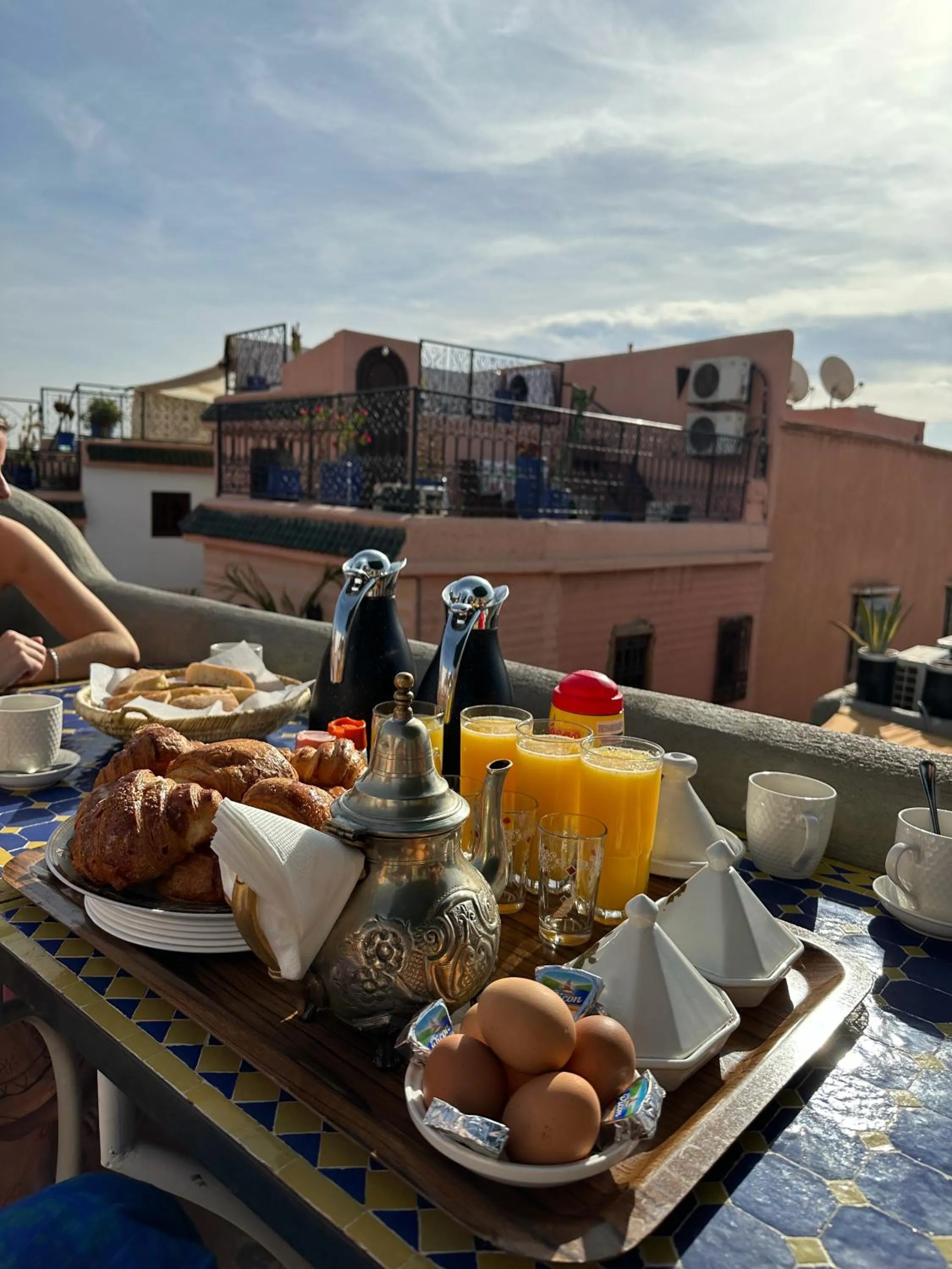 Balcony/Terrace in Riad Hna Ben Saleh - Traditional Guest House near Jemaa el-Fnaa Square