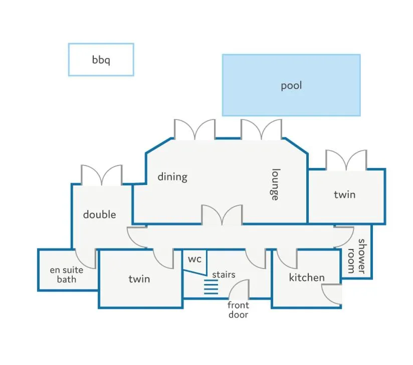 Floor plan in Villa Isabel by Villa Plus