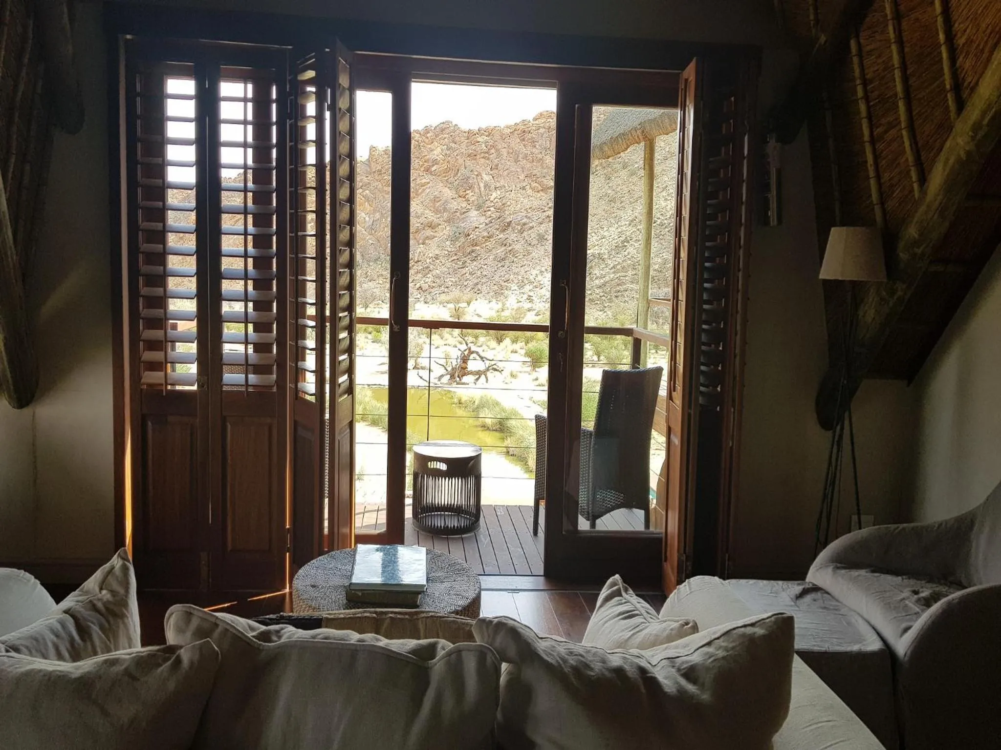 Seating area, Bed in Tutwa Desert Lodge