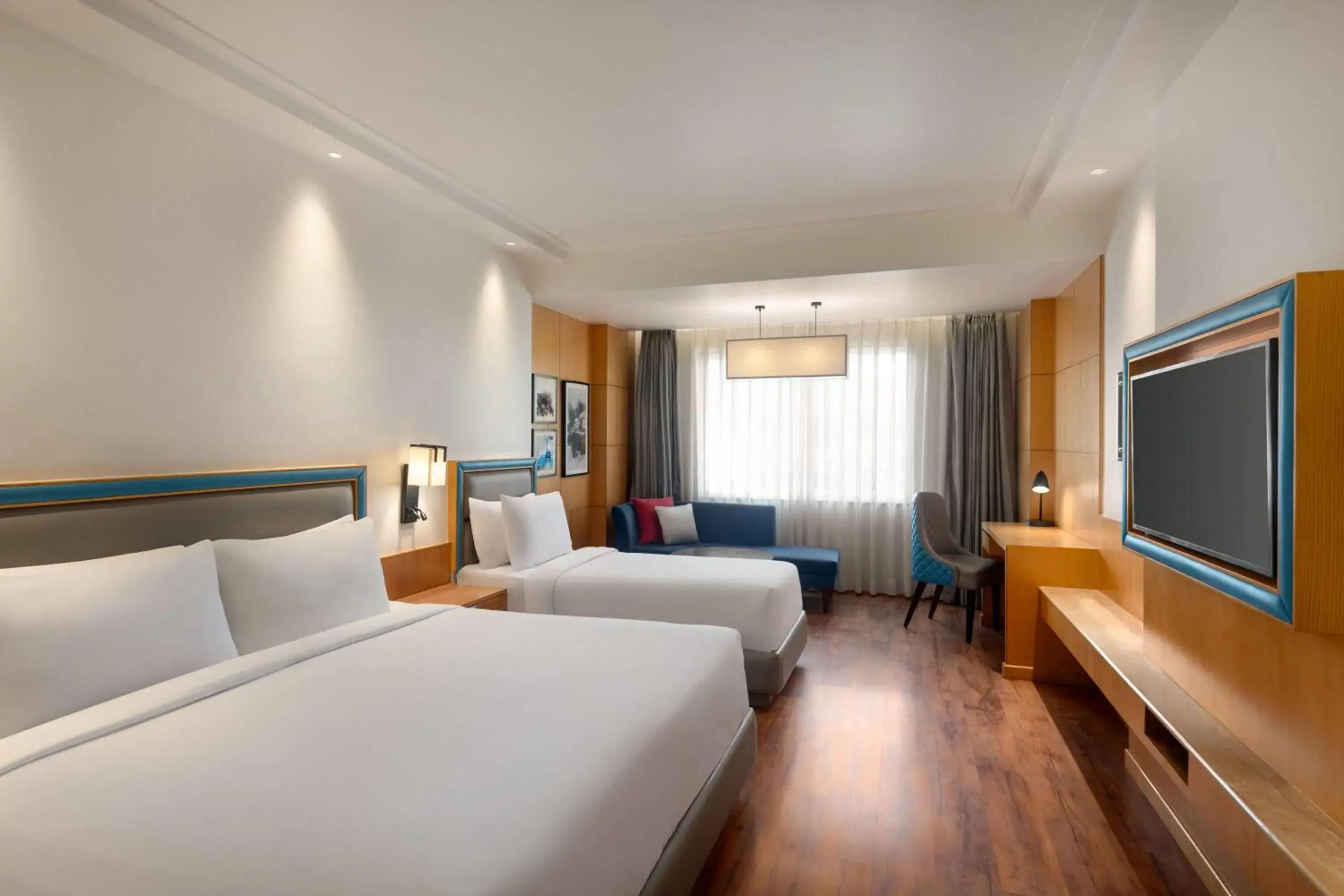 Photo of the whole room, Bed in Ramada by Wyndham Katra Station Road Photo of the whole room, Bed in Ramada by Wyndham Katra Station Road