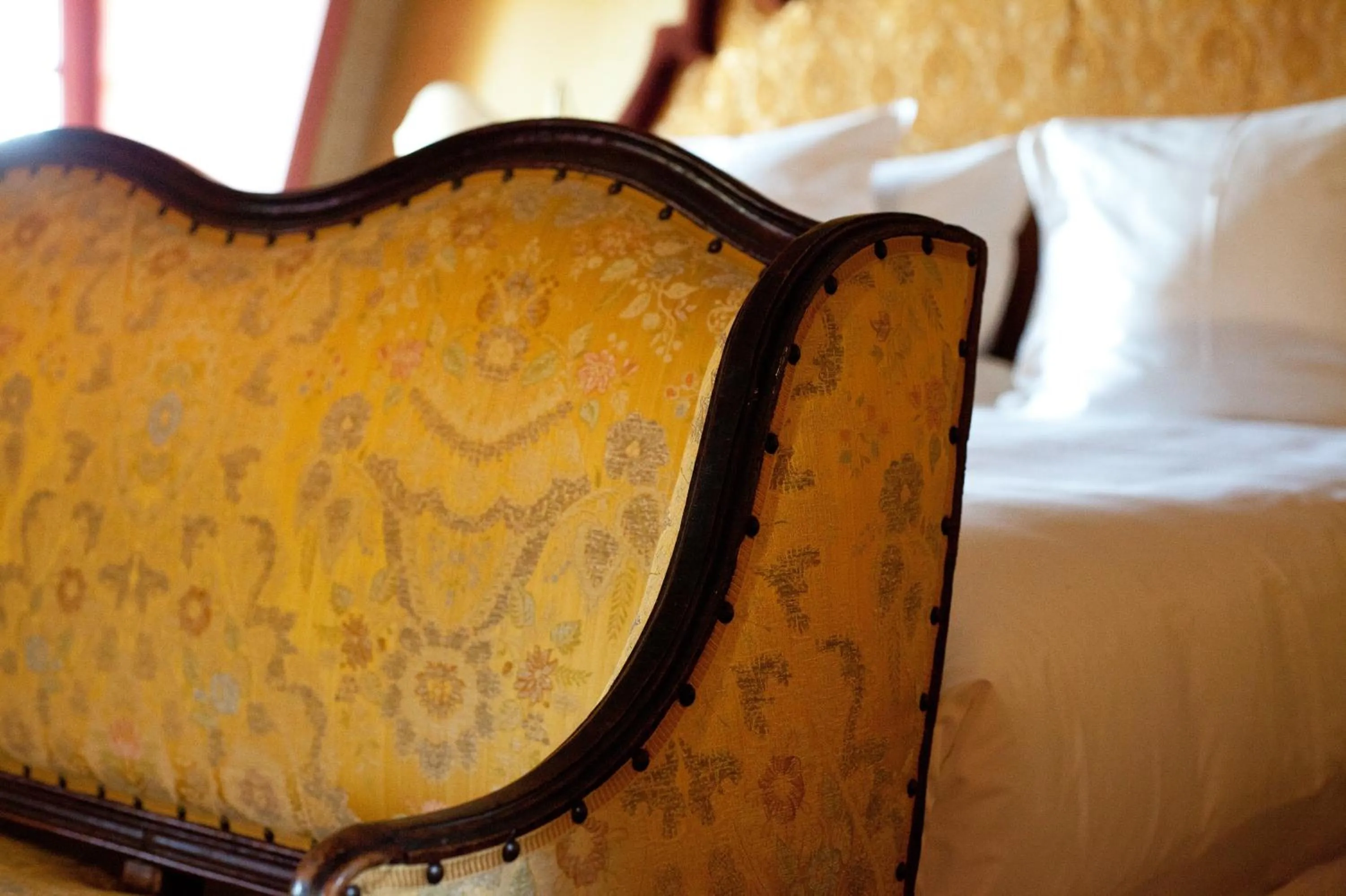 Decorative detail, Bed in Relais & Château Louise de La Vallière