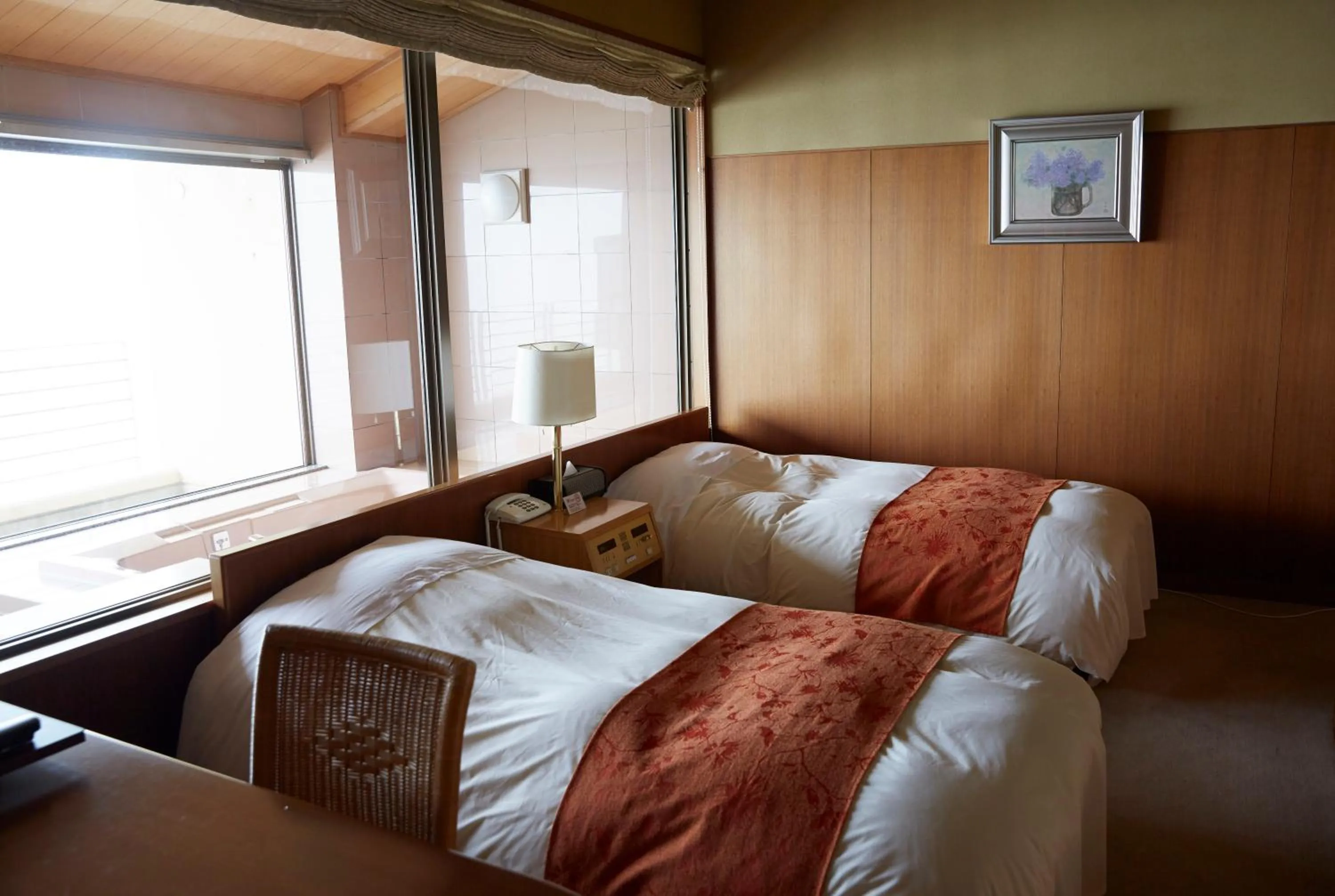 Bathroom, Bed in Wakamatsu Hot Spring Resort