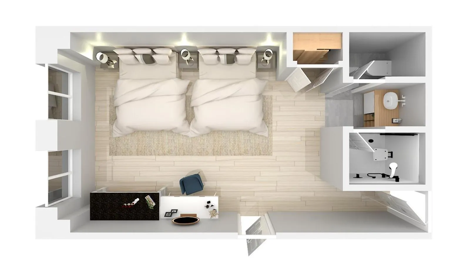 Floor plan, Bed in Good Hotels Downtown Denver