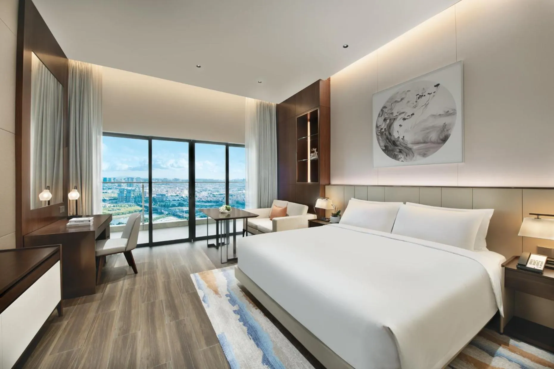 Bedroom, Bed in Oakwood Residence Foshan