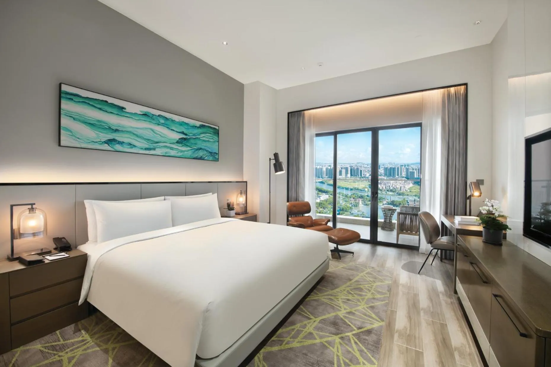 Bedroom, Bed in Oakwood Residence Foshan