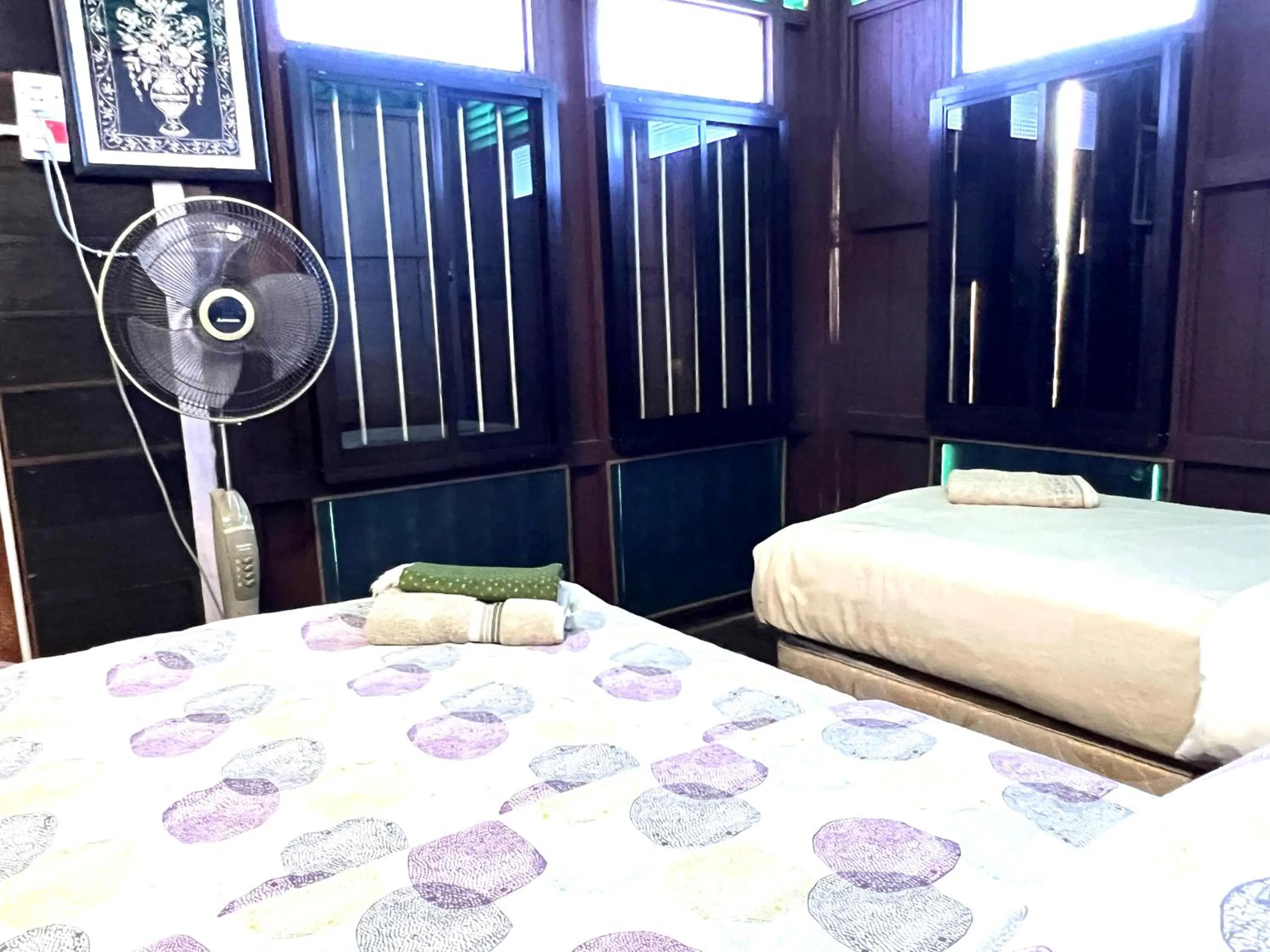 Bed in HOMESTAY Kampong KOTA AUR Resort with swimming pool, Kepala Batas, SEBERANG PERAI, PENANG -MOTAC registered Awarded ASEAN homestay standard Malaysia AWARD 2023-2028 Only 3 minutes from viral KG AGONG