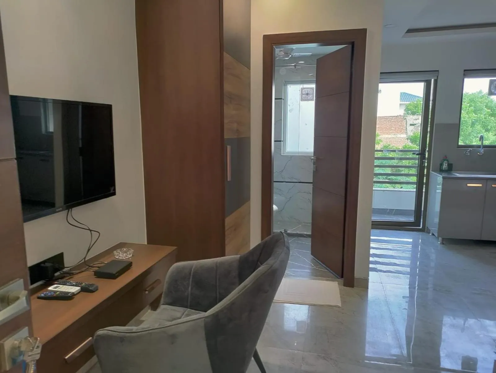Seating area in Perch Service Apartment DLF Cyber City
