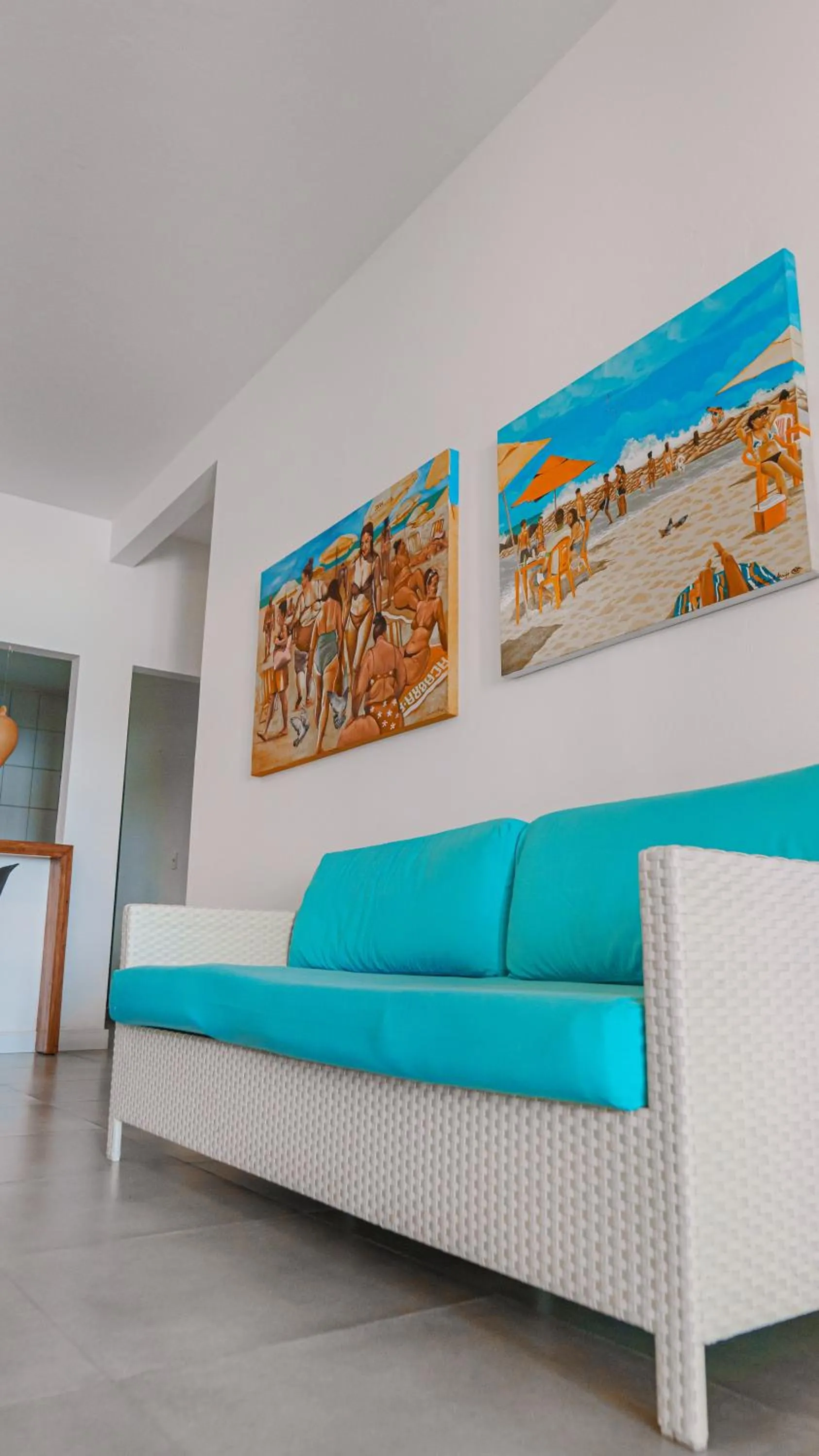Living room, Bed in Casa Azul Maragogi
