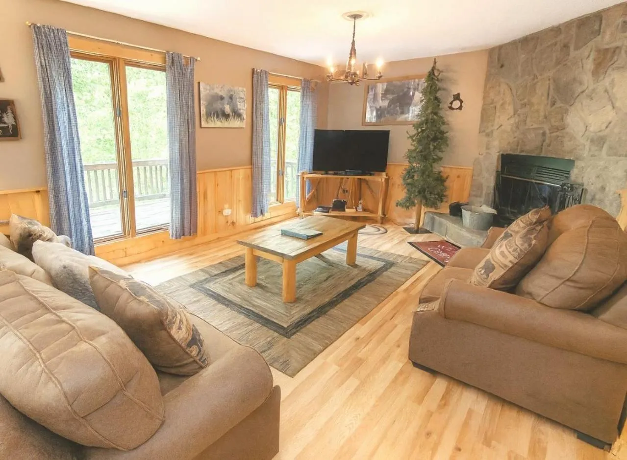 TV and multimedia in FREE Tickets! Wandering Bear Lodge 4BR Mountain Chalet with Hot Tub, Game Room & Fire Pit