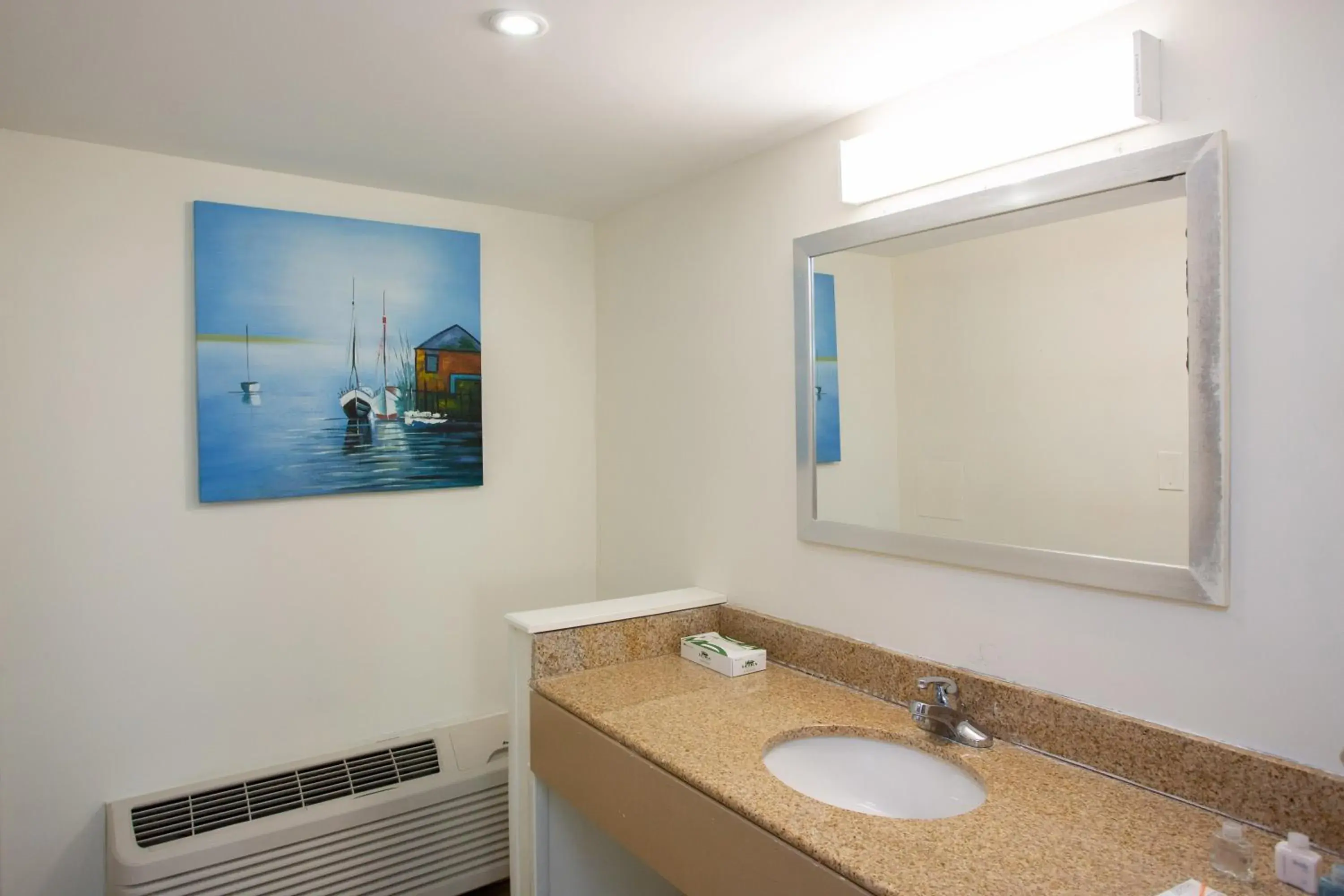 Bathroom in Super 8 by Wyndham Virginia Beach Oceanfront
