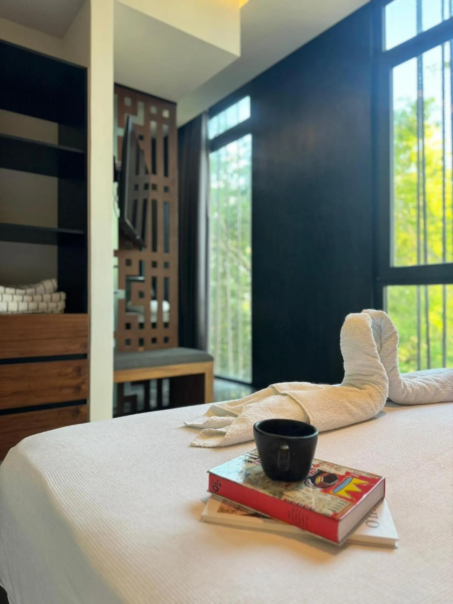 Bed in IIK Tulum by Groovy Stays- A Hip Condo-Hotel with WIFI, Rooftop, Pool, Sleeps 6