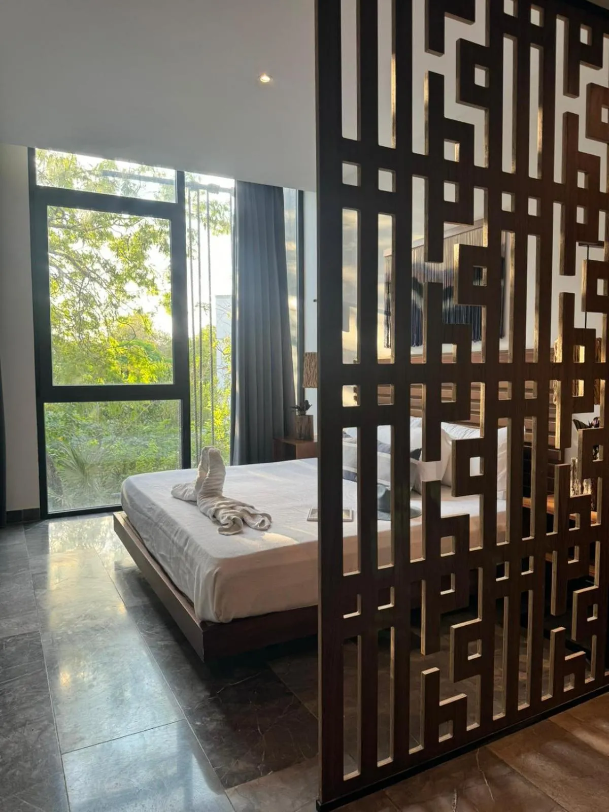 Bed in IIK Tulum by Groovy Stays- A Hip Condo-Hotel with WIFI, Rooftop, Pool, Sleeps 6