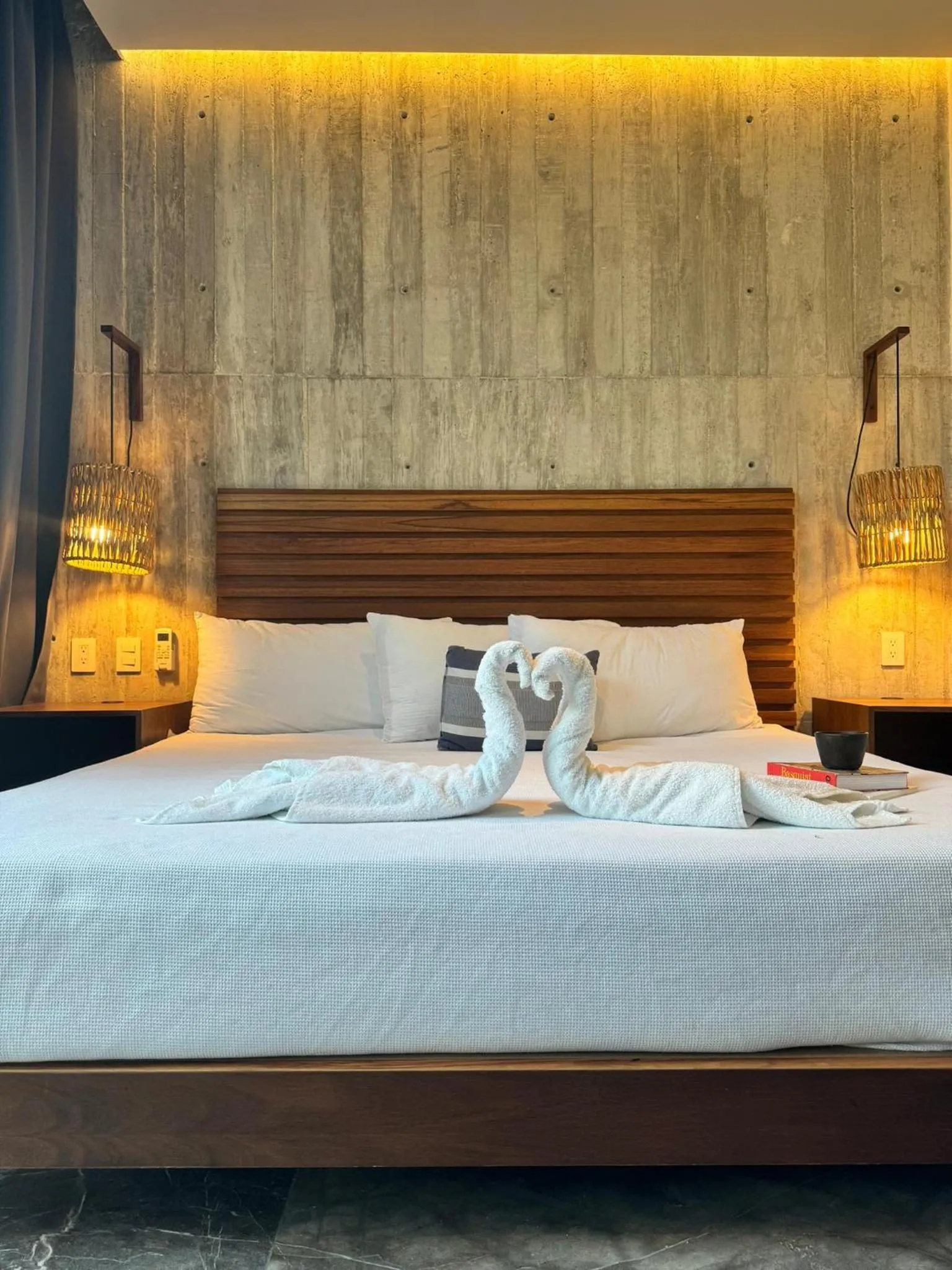 Bed in IIK Tulum by Groovy Stays- A Hip Condo-Hotel with WIFI, Rooftop, Pool, Sleeps 6