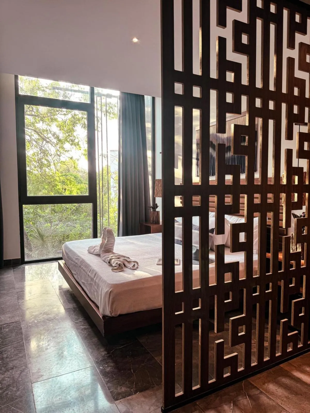Bed in IIK Tulum by Groovy Stays- A Hip Condo-Hotel with WIFI, Rooftop, Pool, Sleeps 6