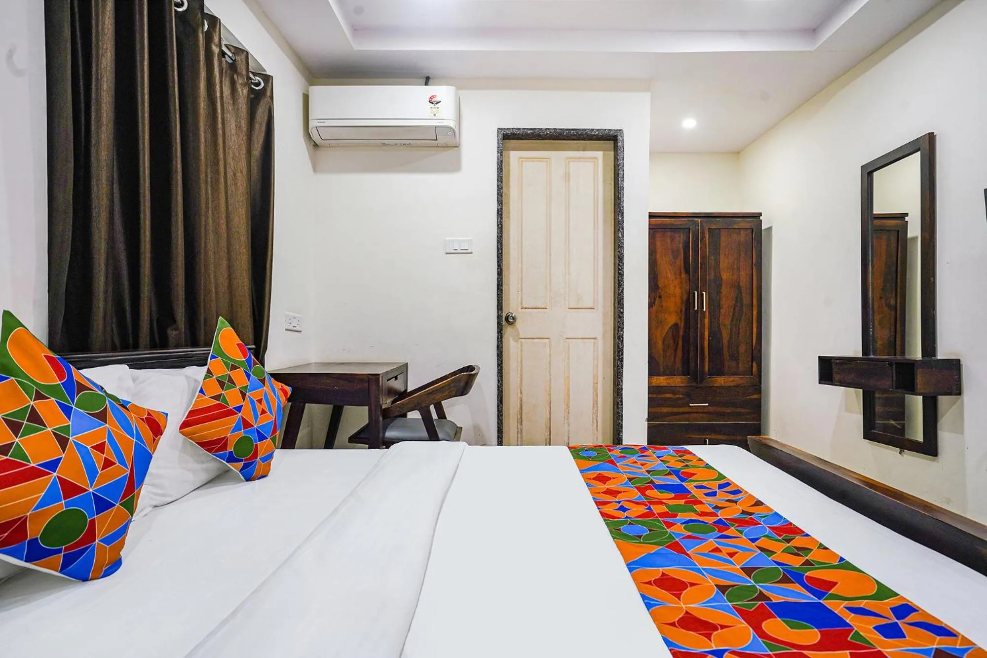 Bed in FabHotel Hamsa The Right Choice - Nr Lanco Hills, Manikonda
