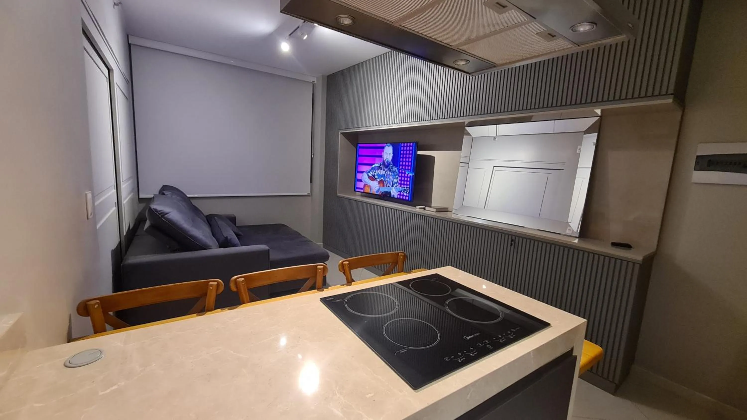 Communal lounge/ TV room in Condomínio Barretos Thermas Park - Flat Parque do Peão