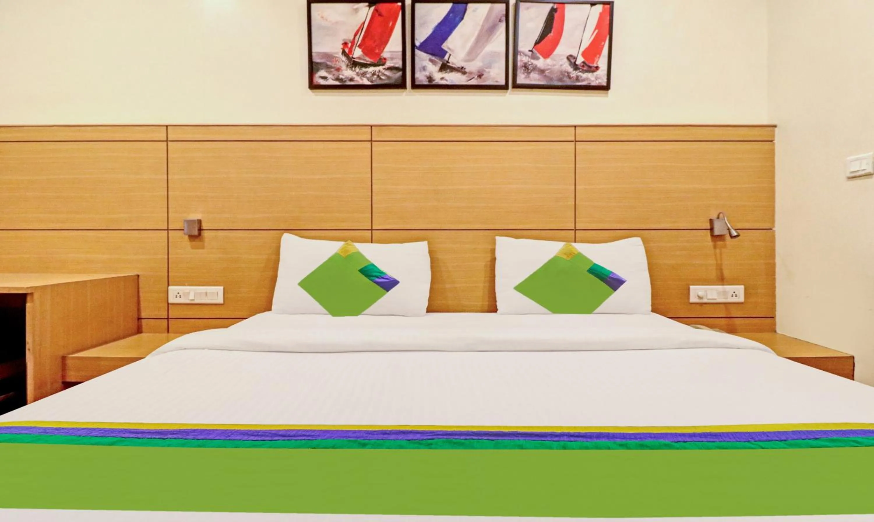 Bedroom, Bed in Treebo Galaxy Rooms