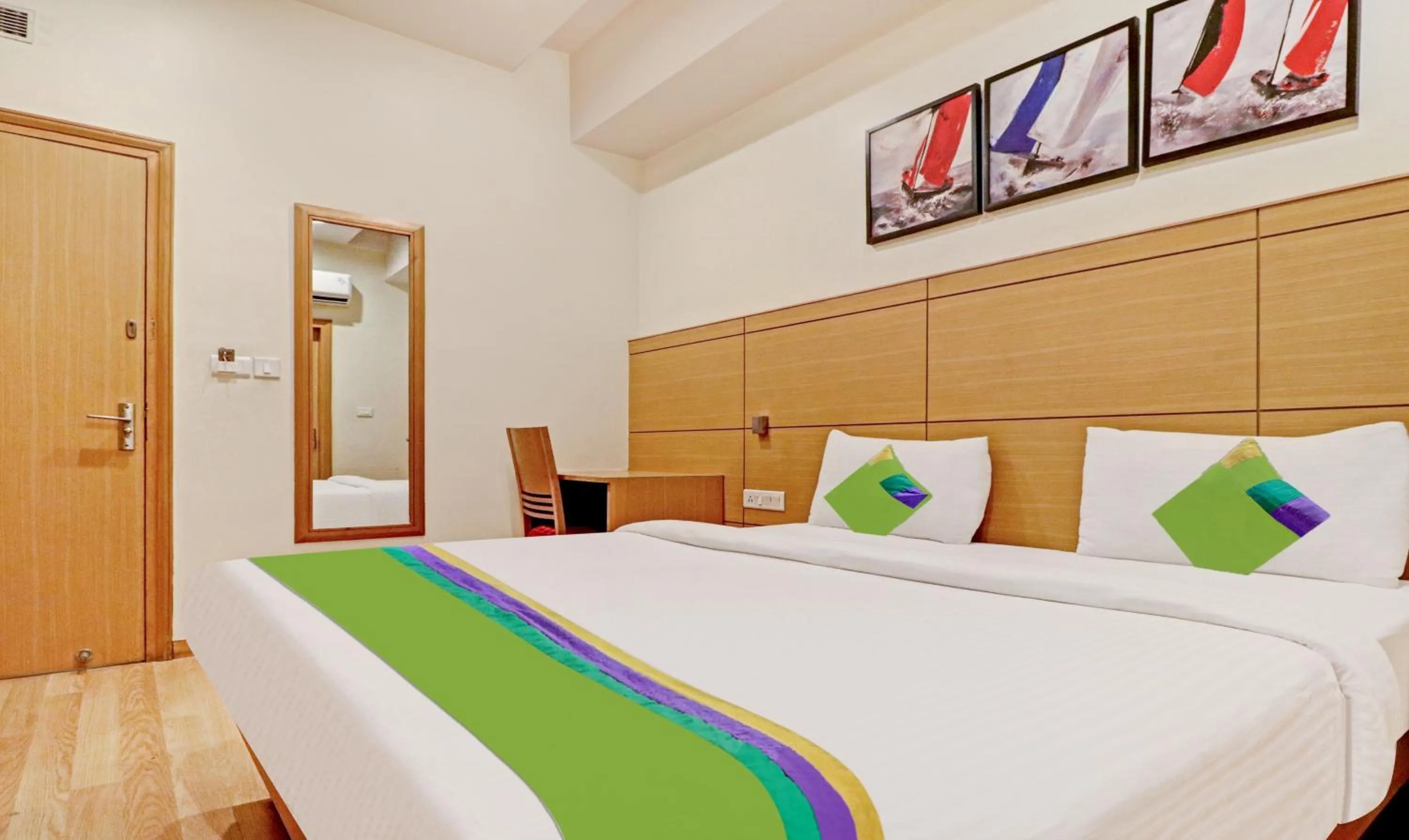 Bedroom, Bed in Treebo Galaxy Rooms