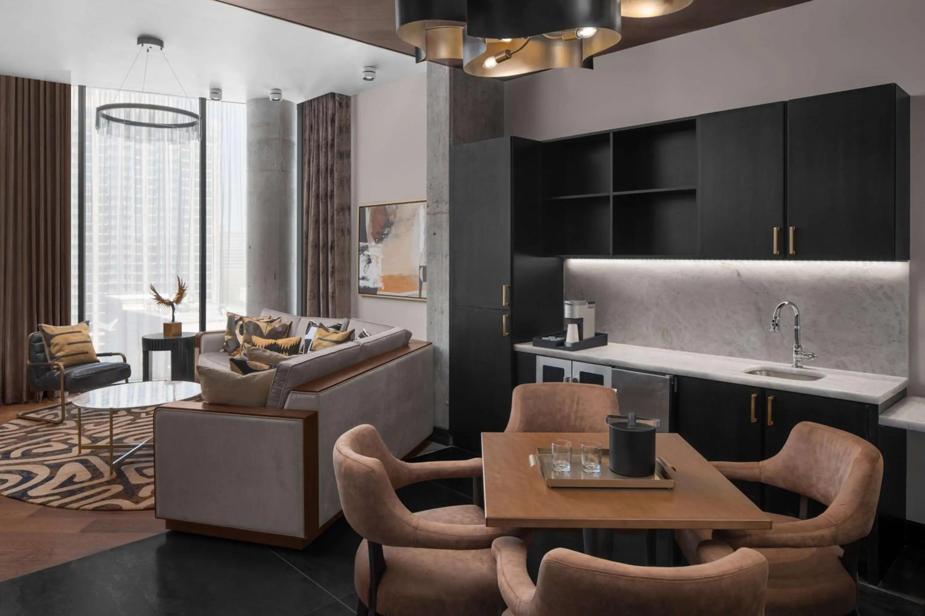 Living room in Hotel Fraye Nashville, Curio Collection By Hilton