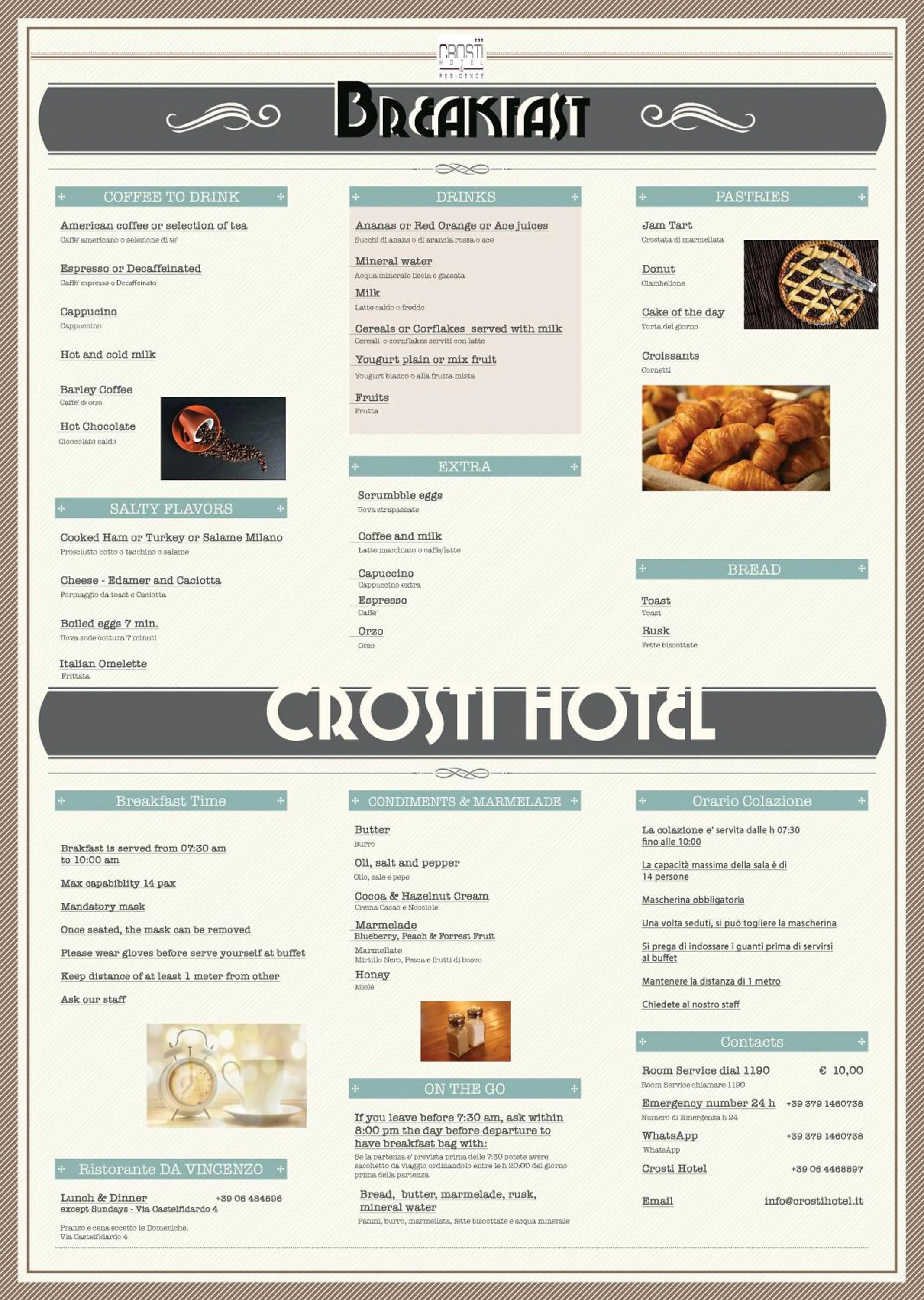 Breakfast in Crosti Hotel