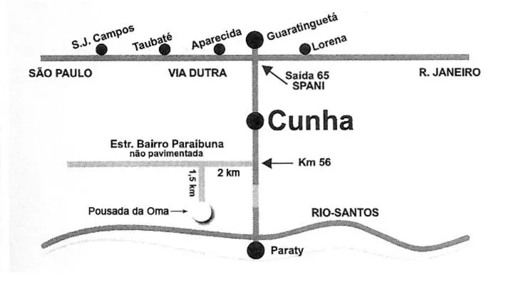 Text overlay in Pousada da Oma