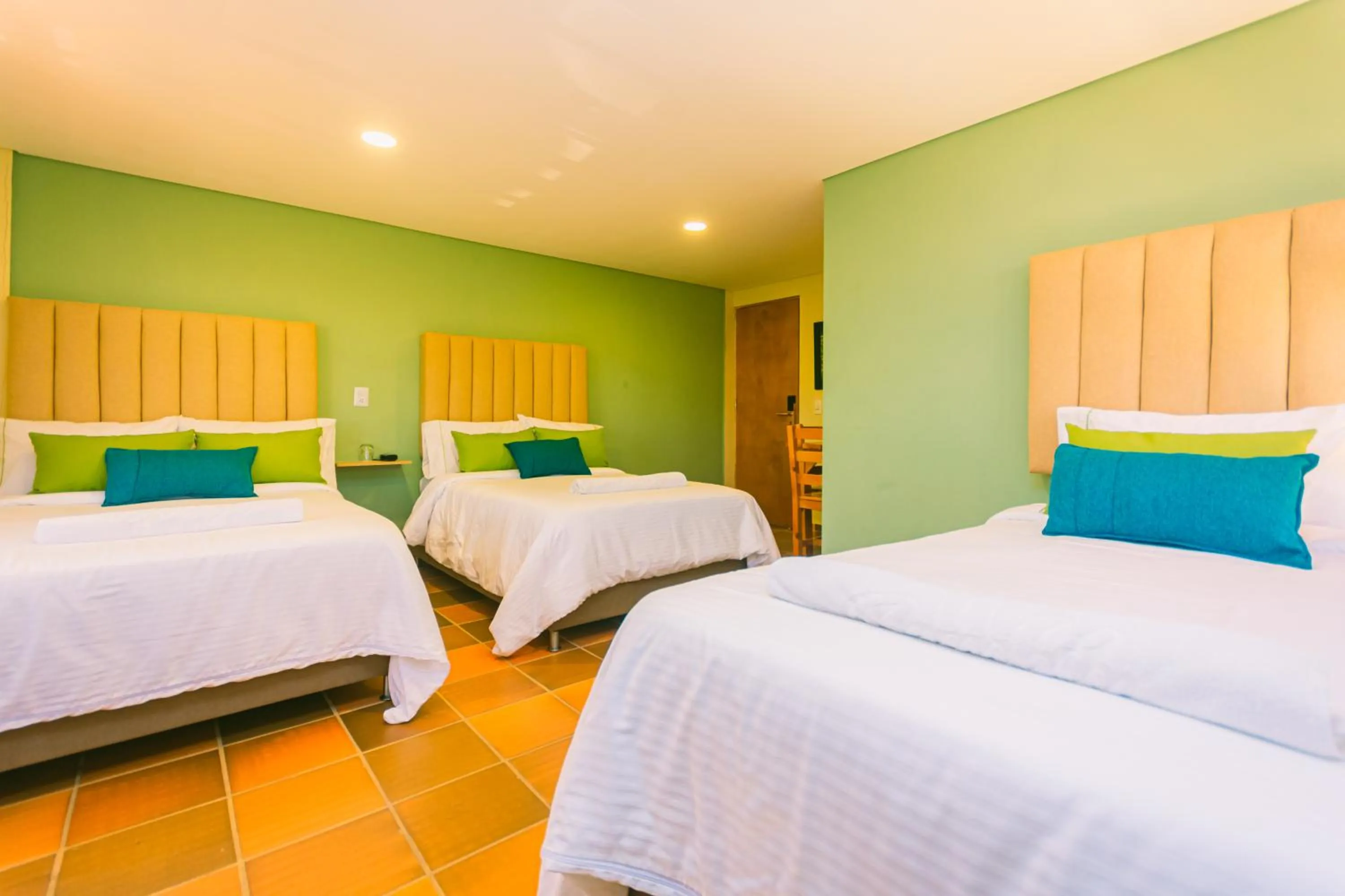 Bed in Hotel Bambu Guatape