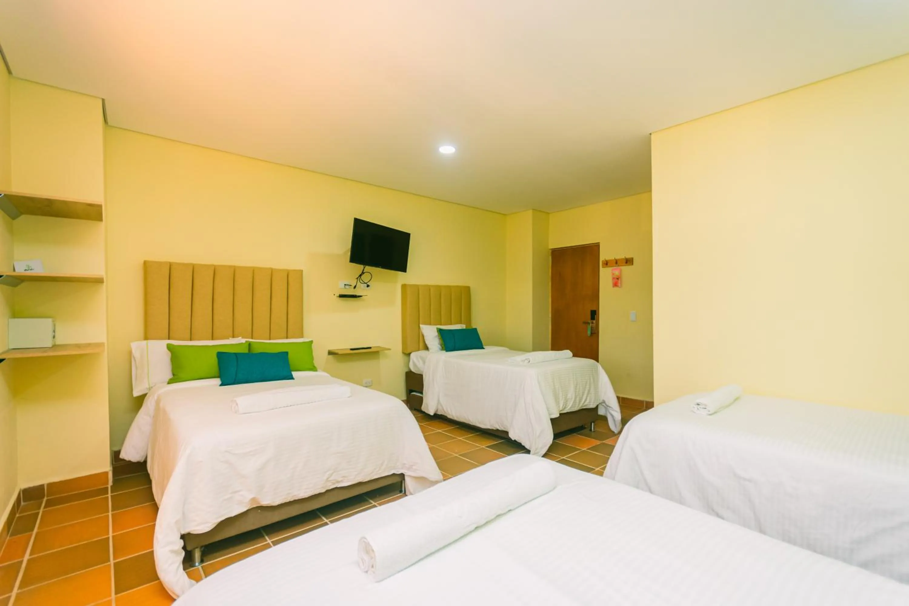 Bed in Hotel Bambu Guatape