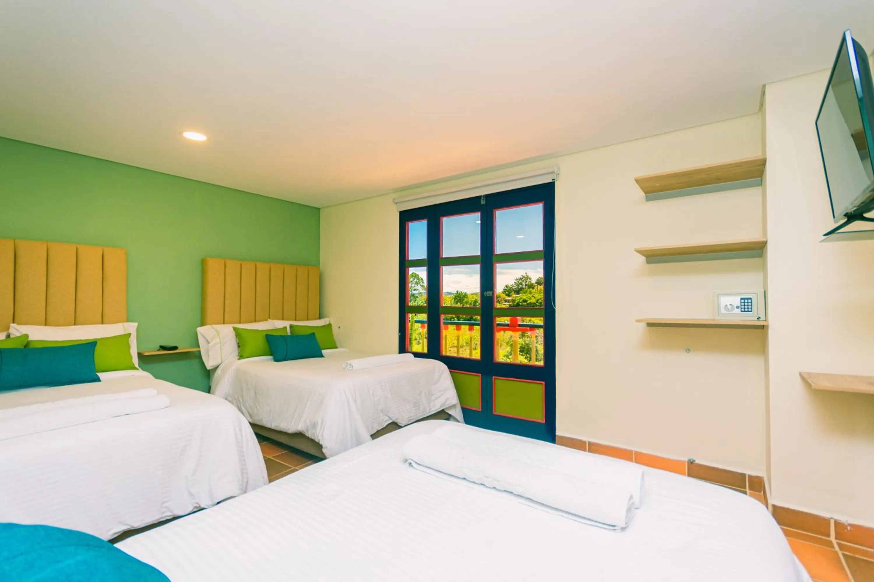 Bed in Hotel Bambu Guatape