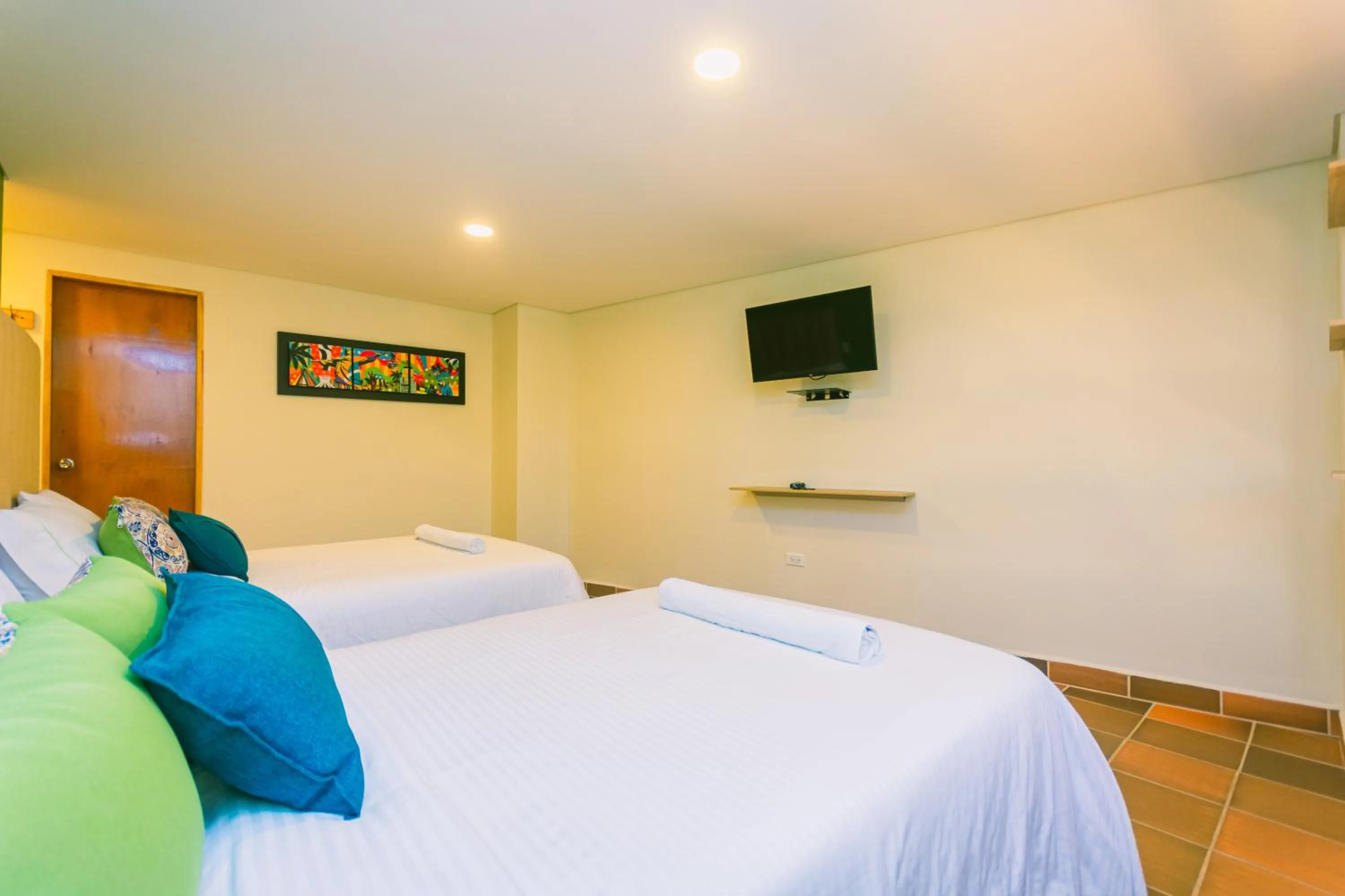 Bed in Hotel Bambu Guatape