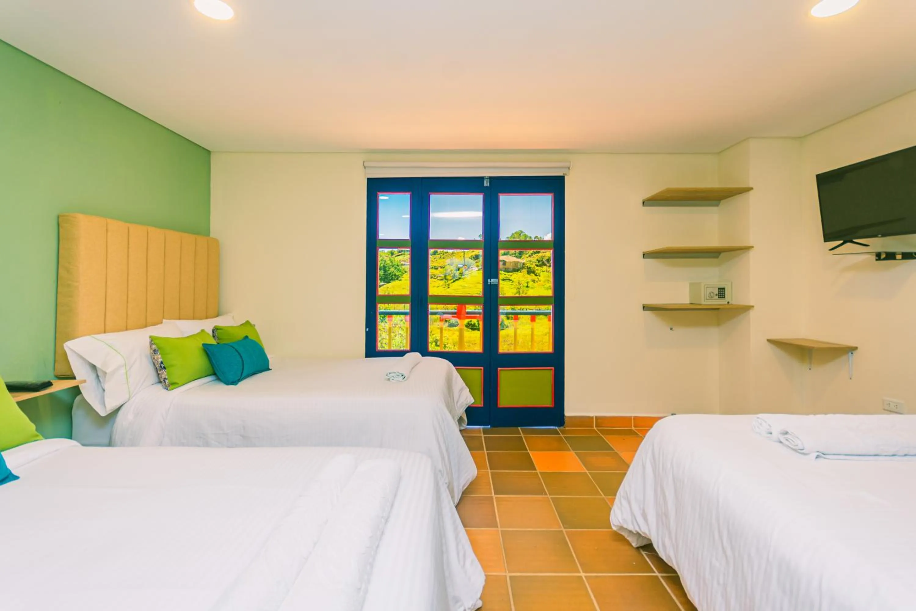 Bed in Hotel Bambu Guatape