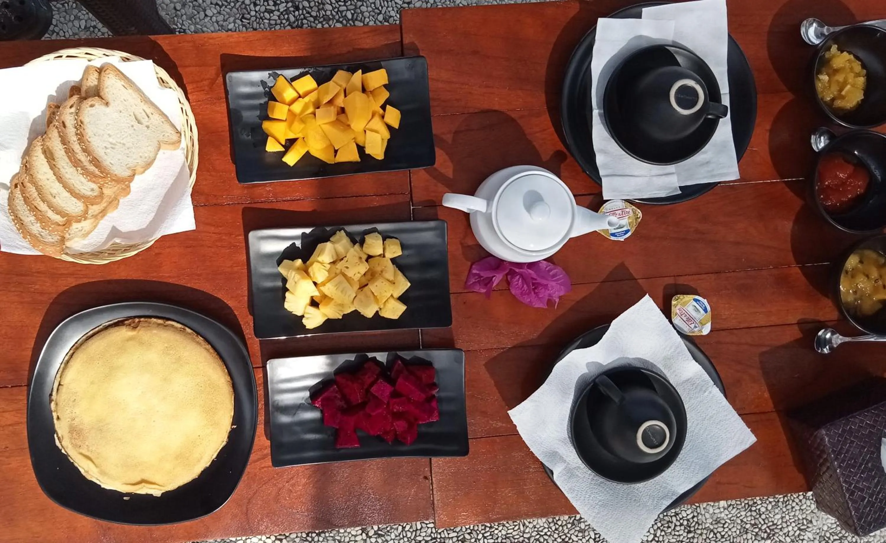 Continental breakfast in Villa Markisa Pakisan