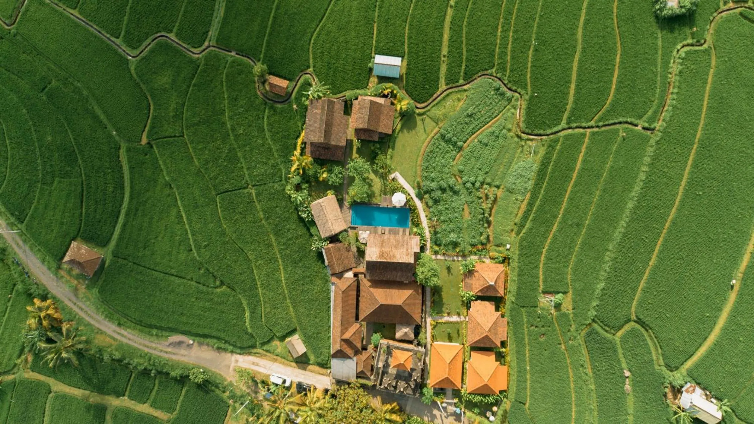 Pool view in Kubu Sakian Villa and Restaurant Sidemen