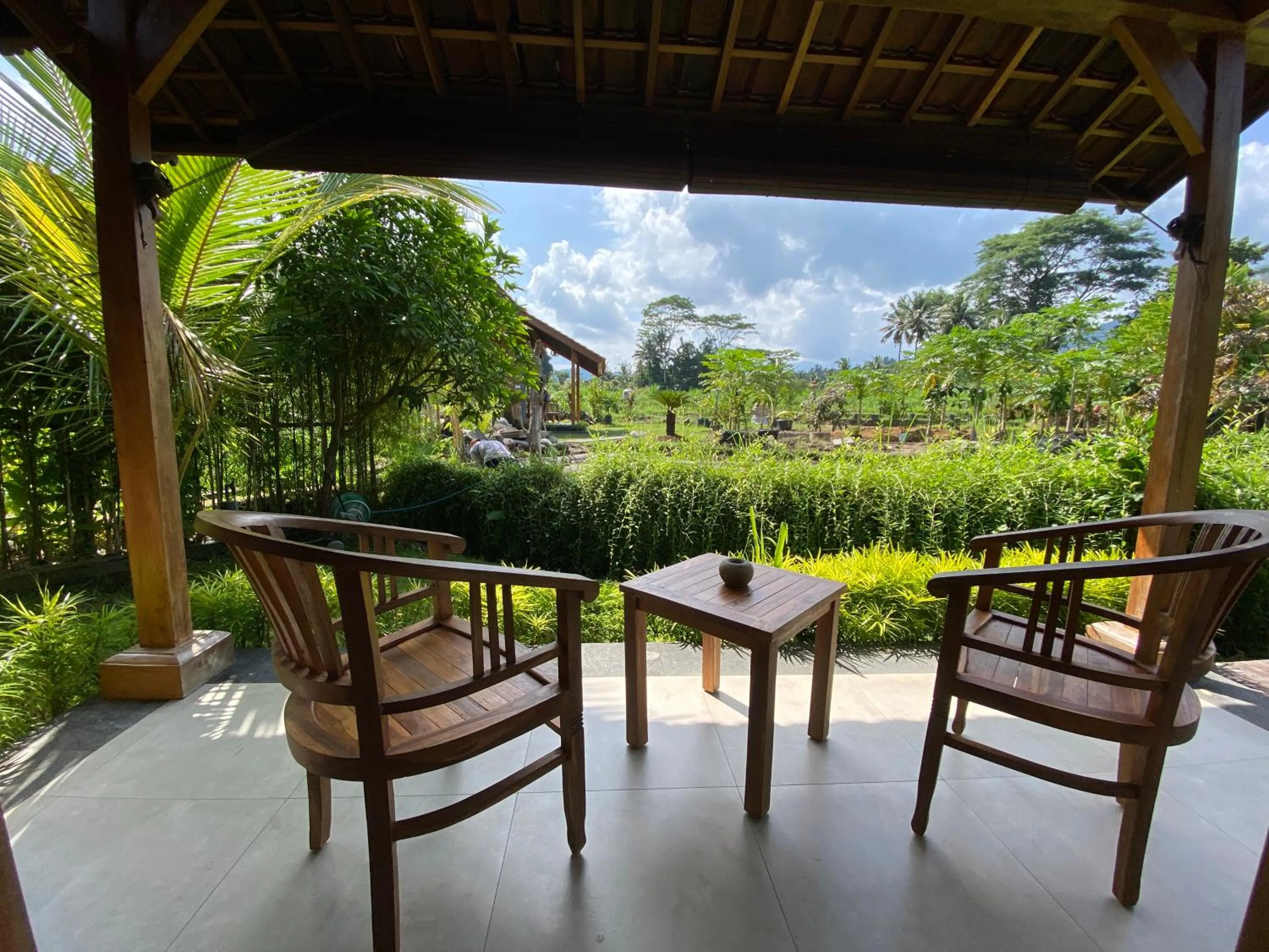 Balcony/Terrace in Kubu Sakian Villa and Restaurant Sidemen