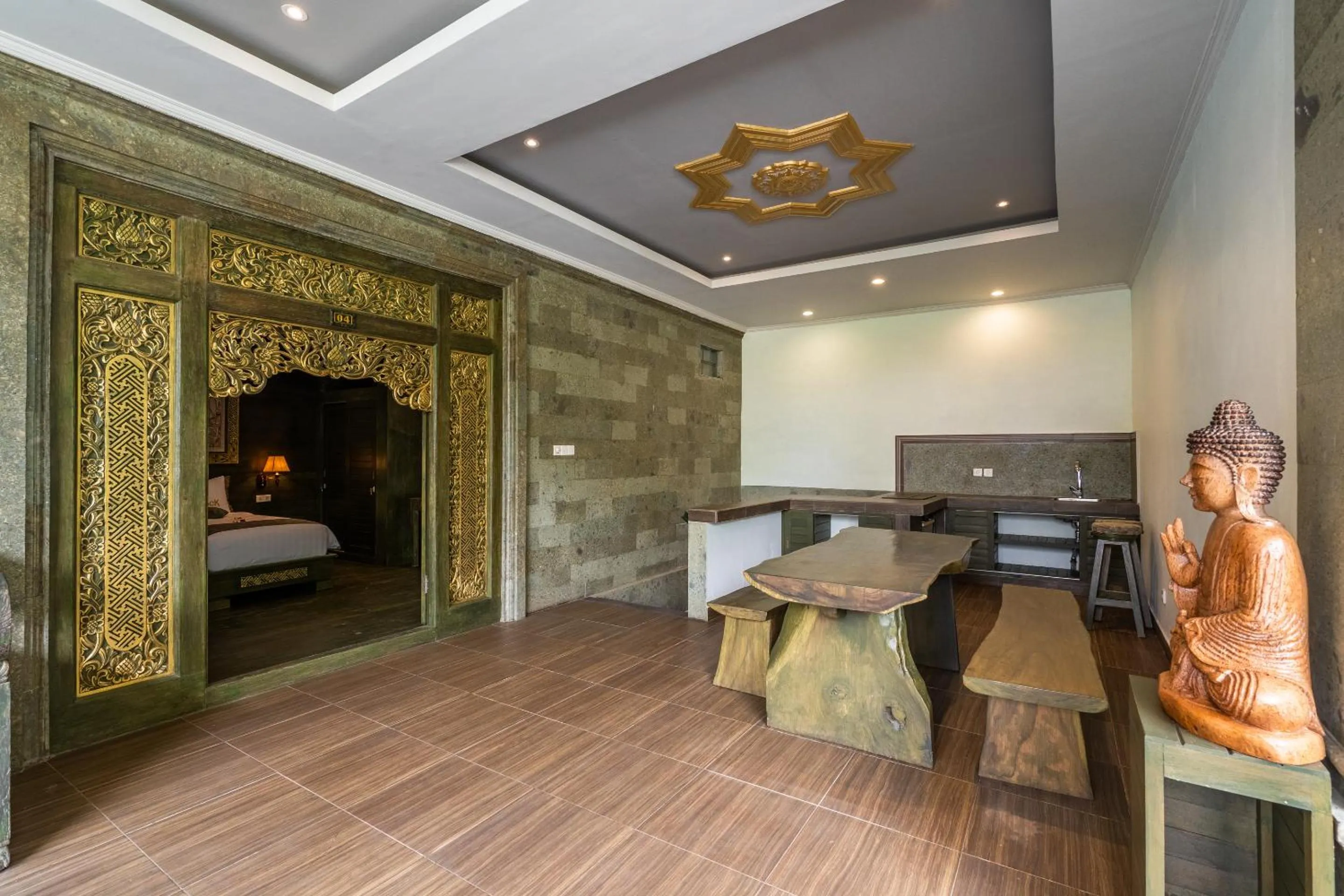 Bed in Huts Rock Ubud