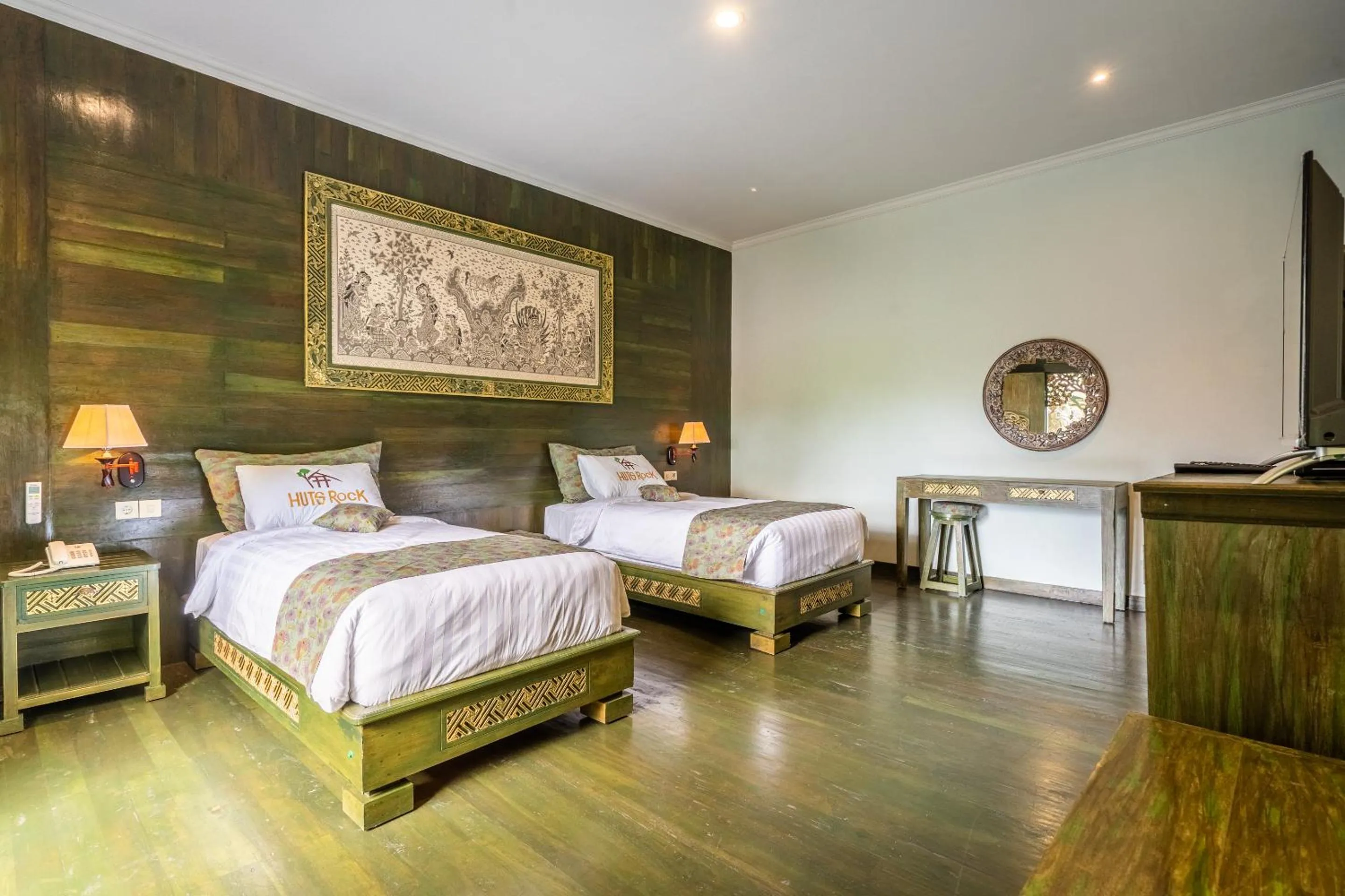 Bed in Huts Rock Ubud