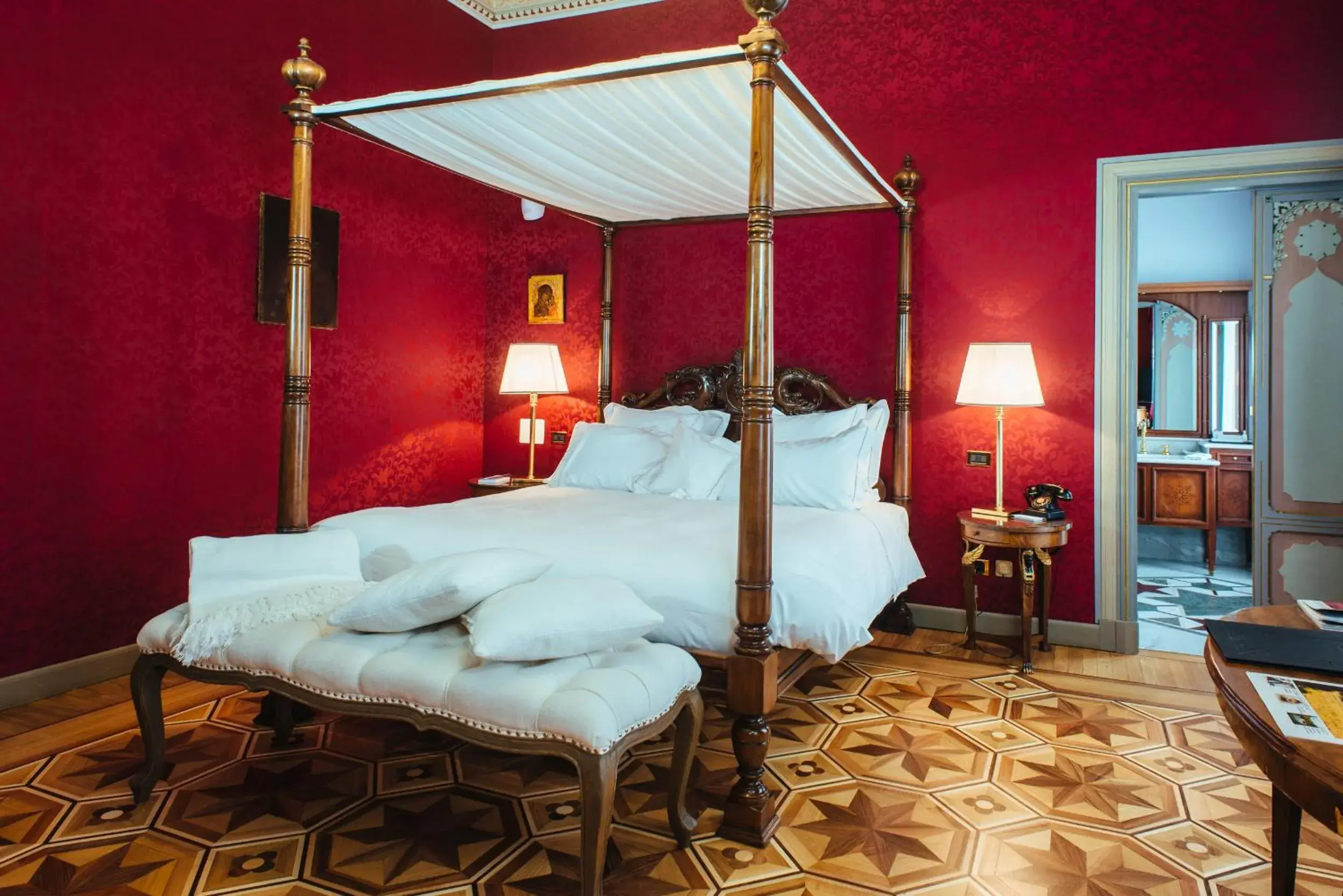 Bed in Relais & Chateaux Villa Crespi Bed in Relais & Chateaux Villa Crespi
