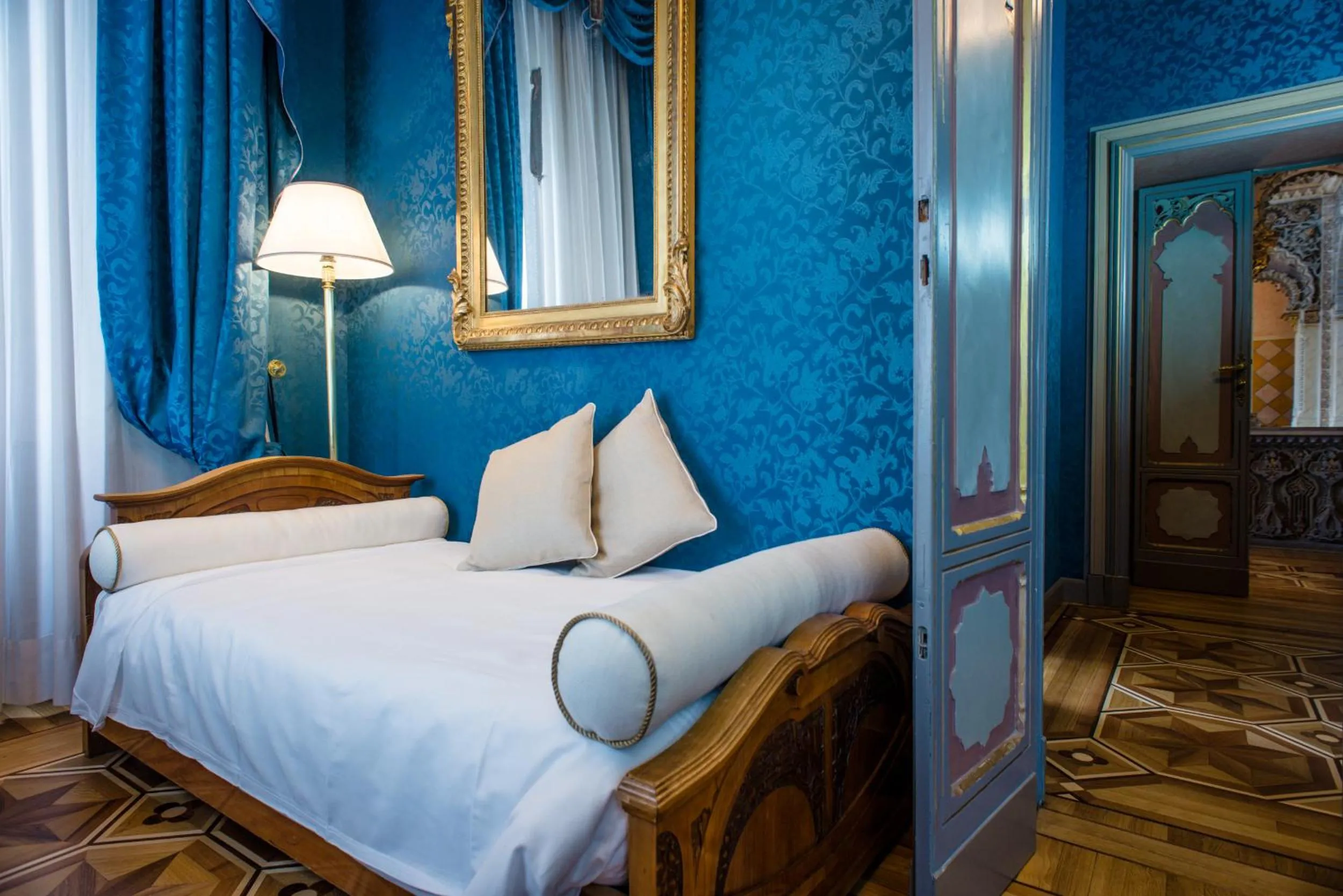 Decorative detail, Bed in Relais & Chateaux Villa Crespi