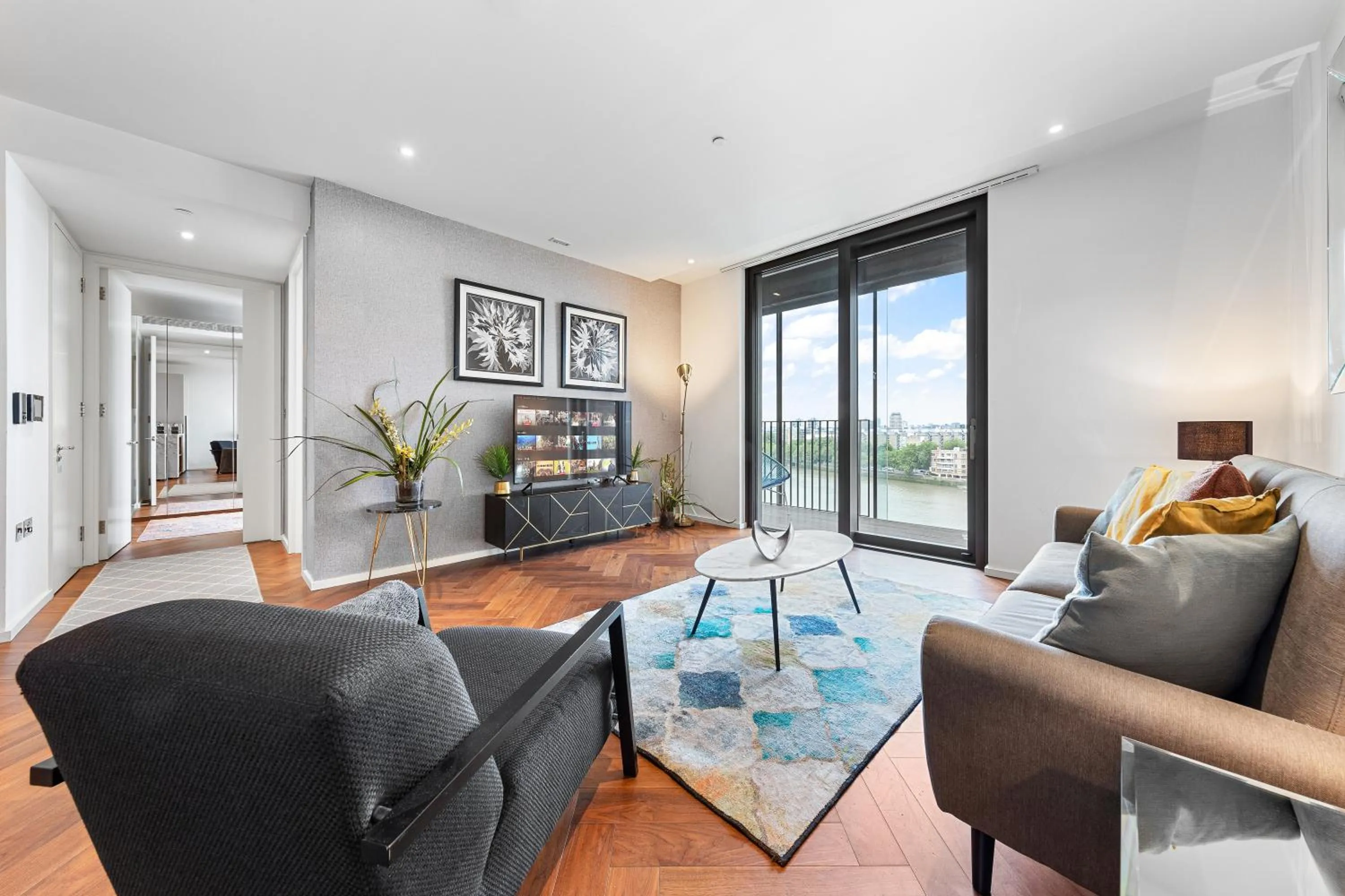 Living room in River Panorama Central London 2 bedroom New Development