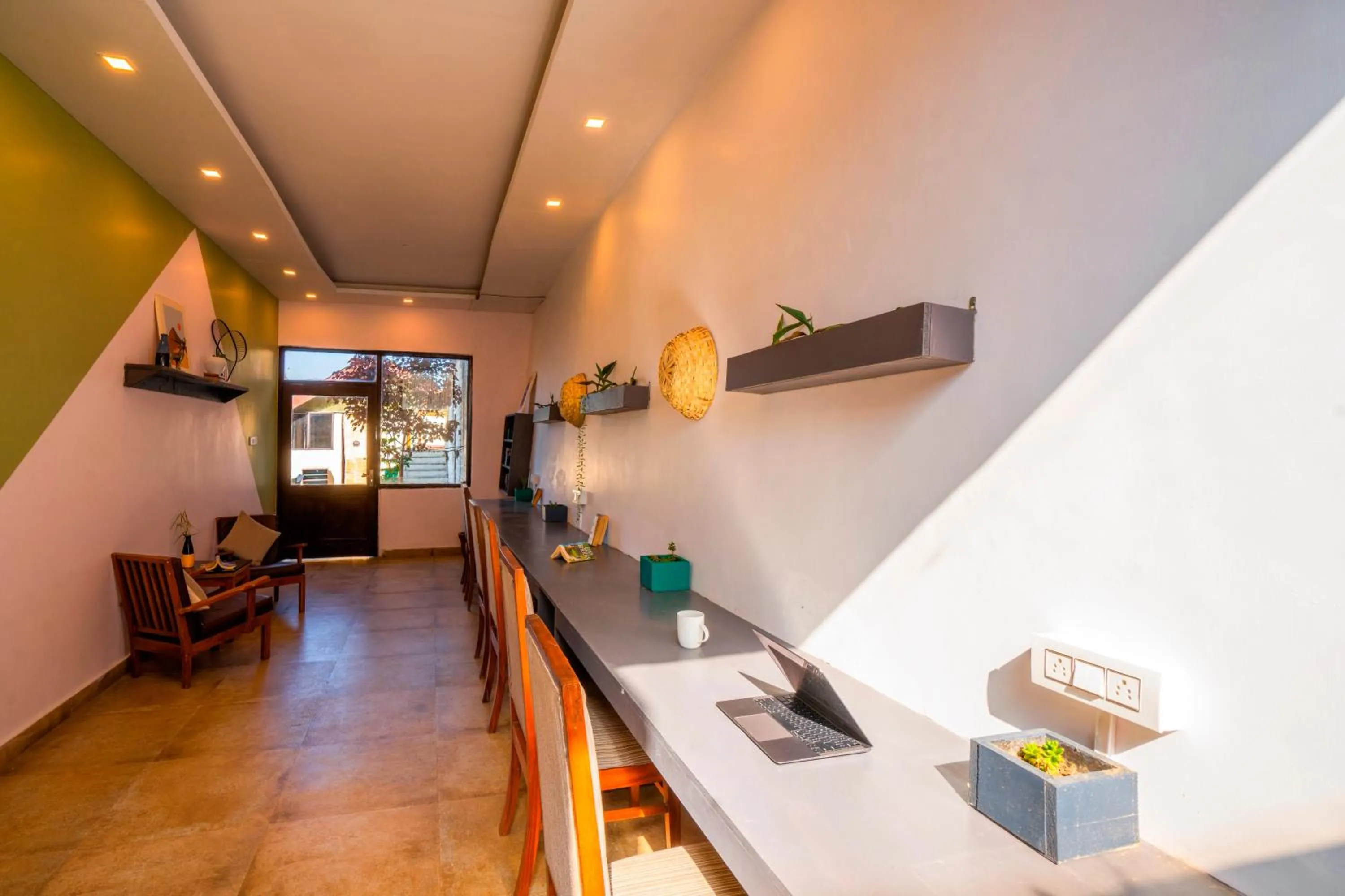 Seating area in Zostel Banikhet (Dalhousie)