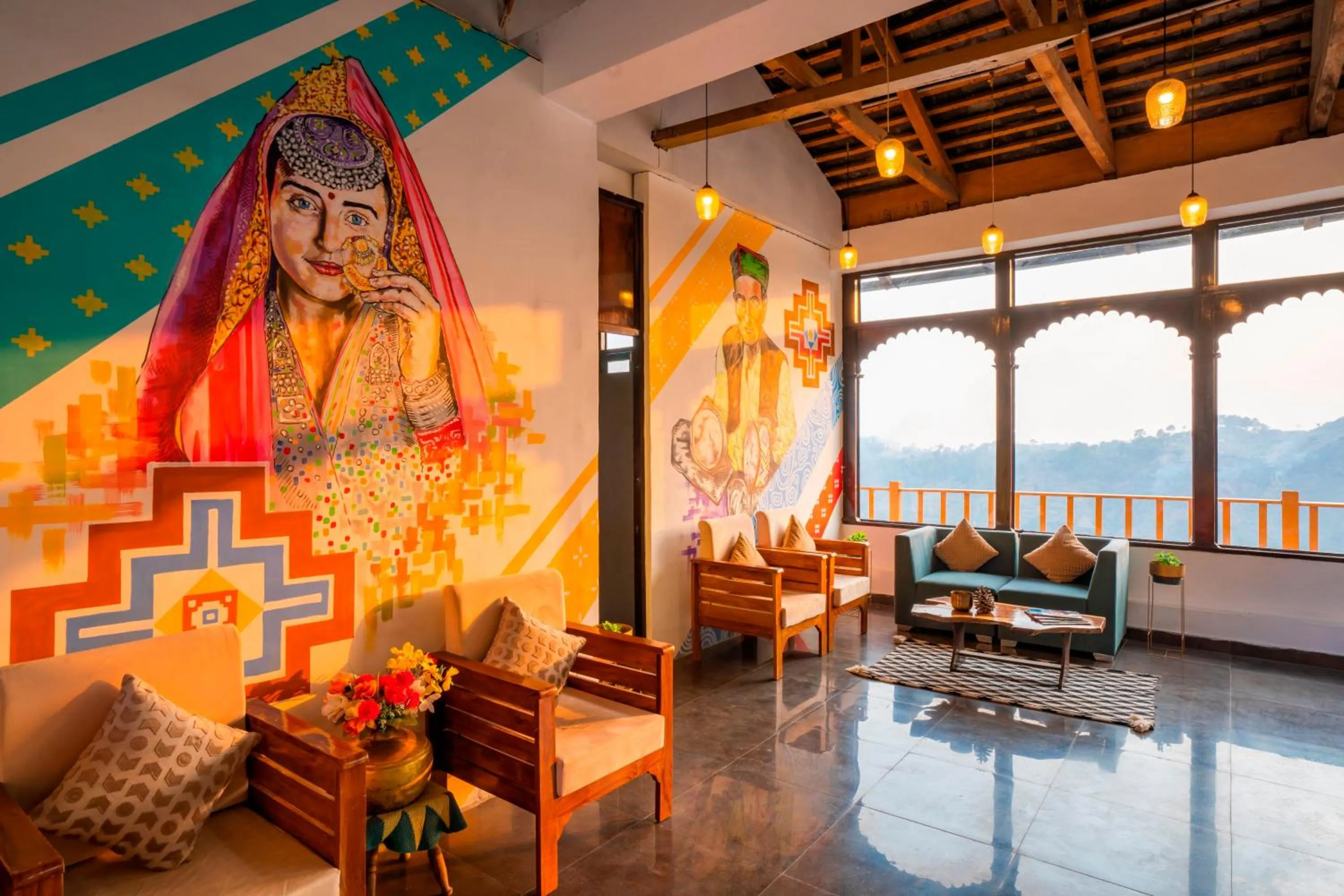 Living room in Zostel Banikhet (Dalhousie)